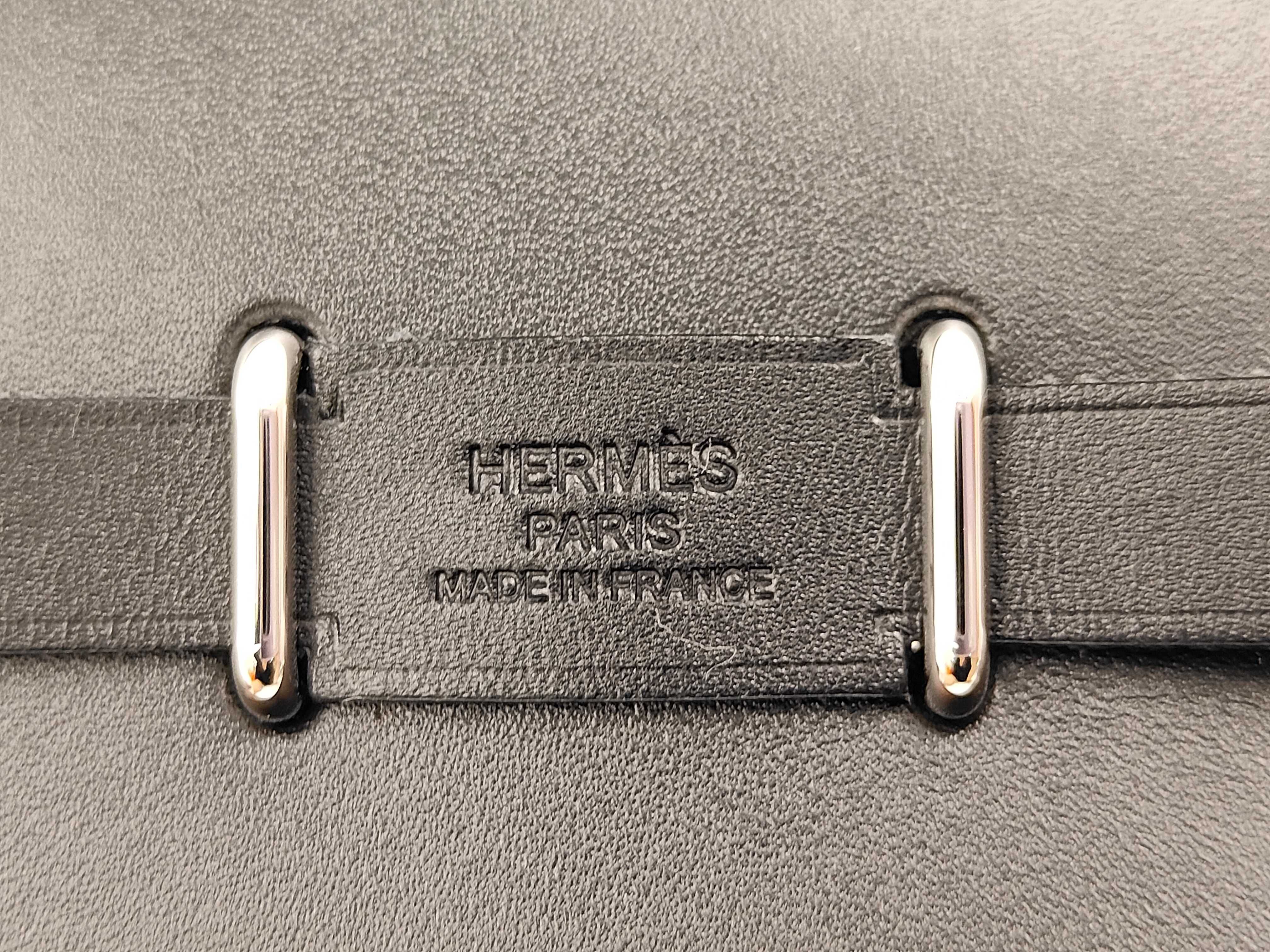 Hermès Herbag Zip Mini Black G Stamp Toile Military — view 6