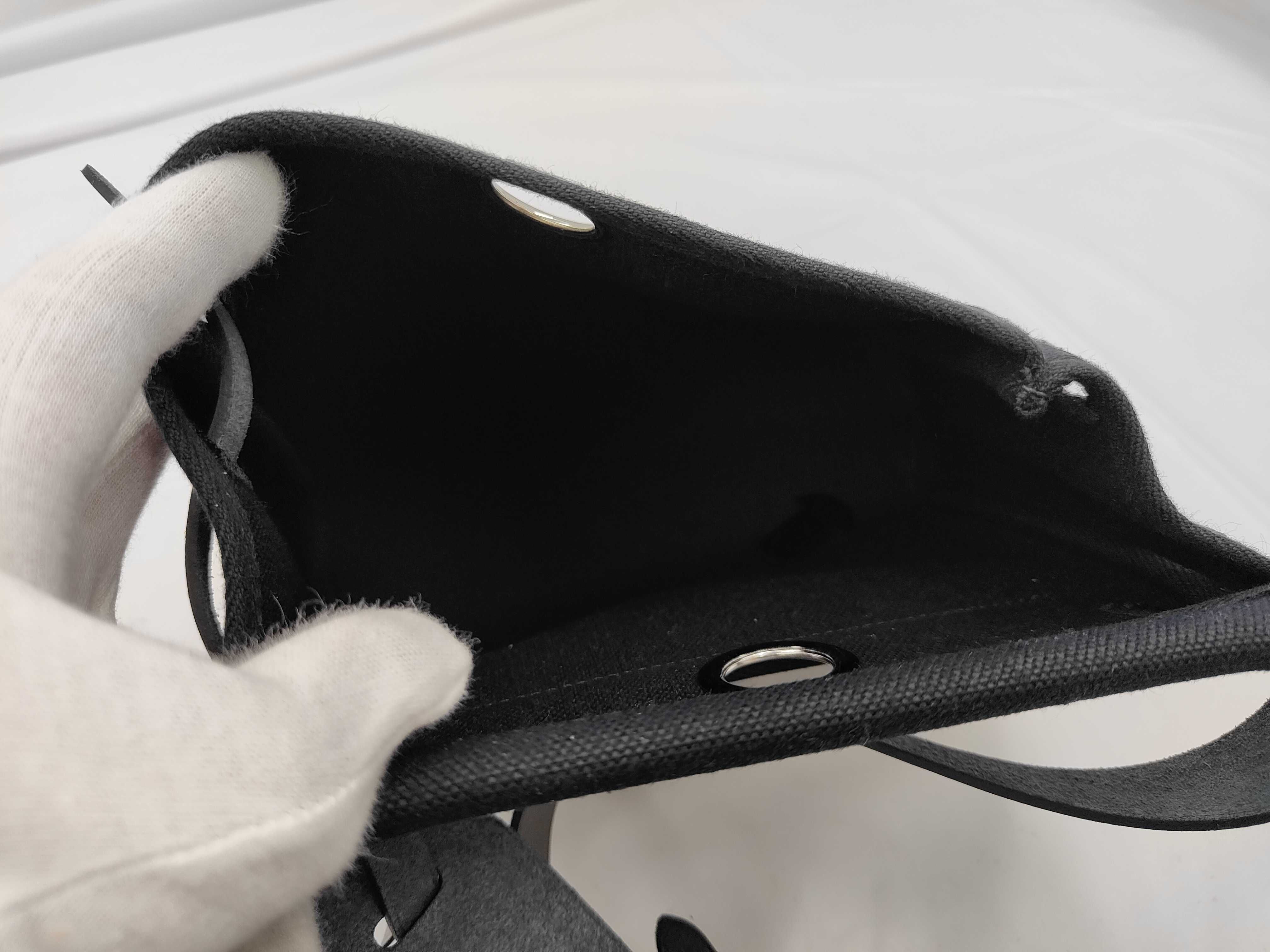 Hermès Herbag Zip Mini Black G Stamp Toile Military — view 10