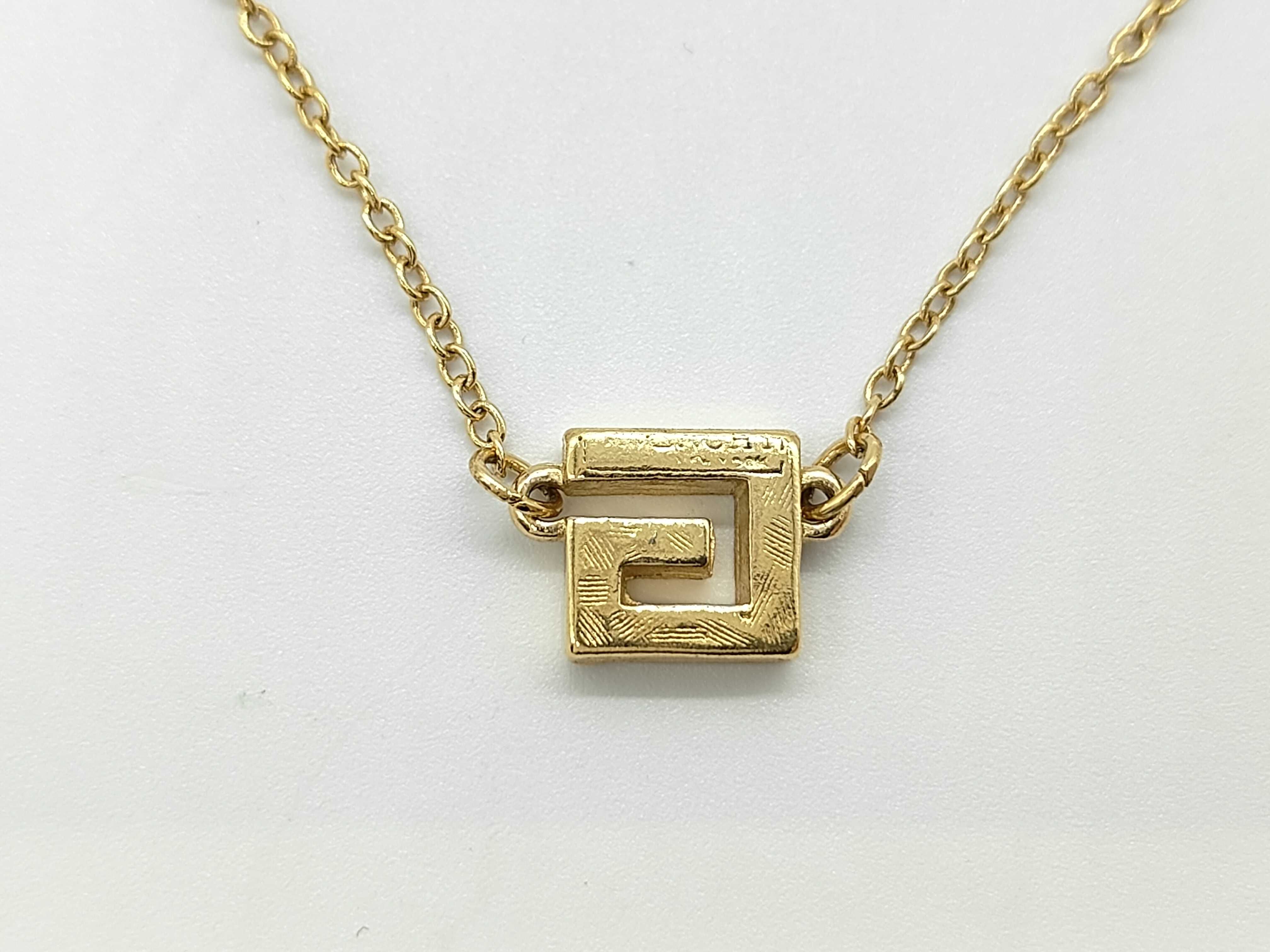 Square G Logo Rhinestone Gold Necklace — view 2