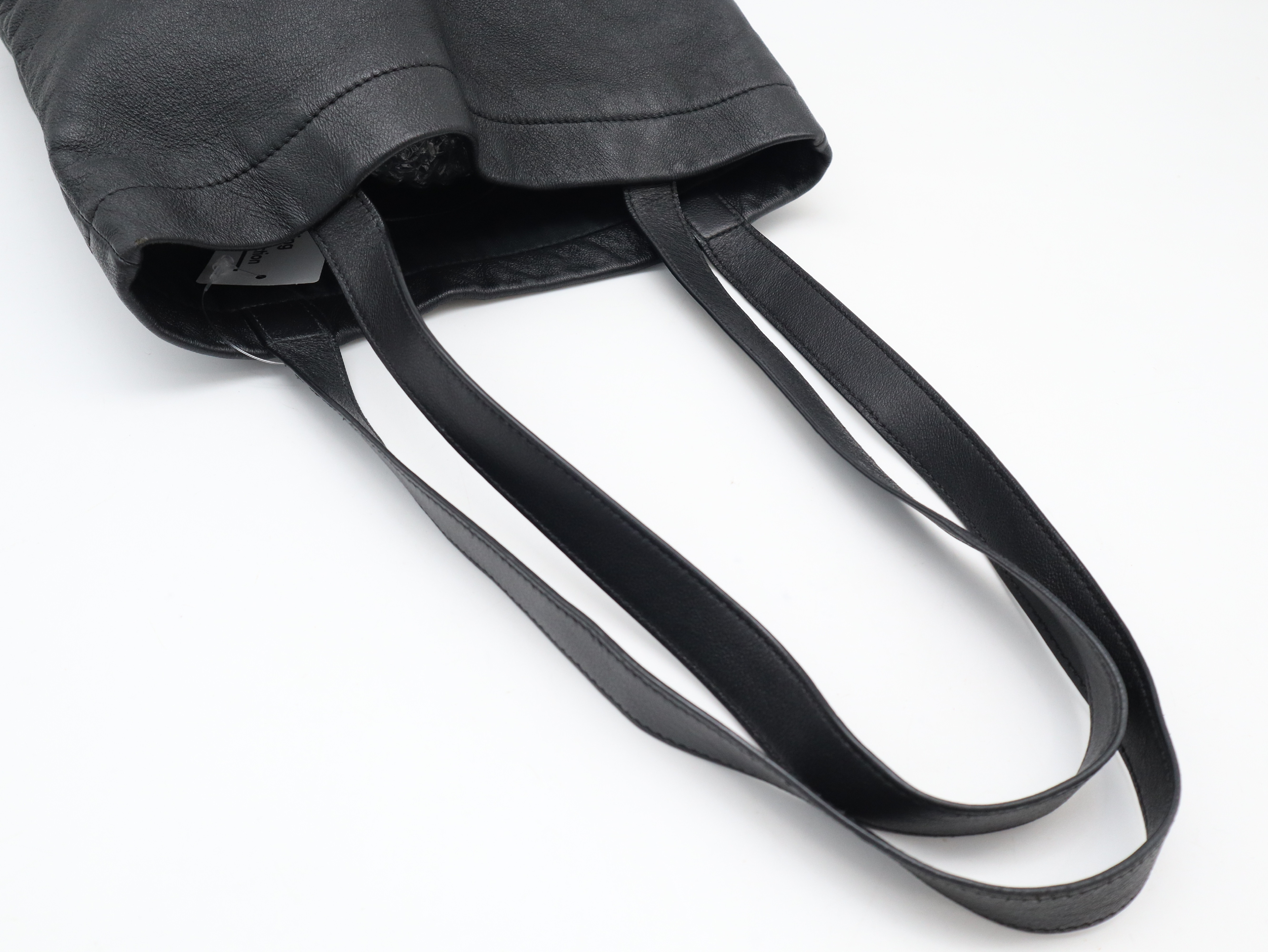 Leather Tote Bag, Black, with Dust Bag. — view 6
