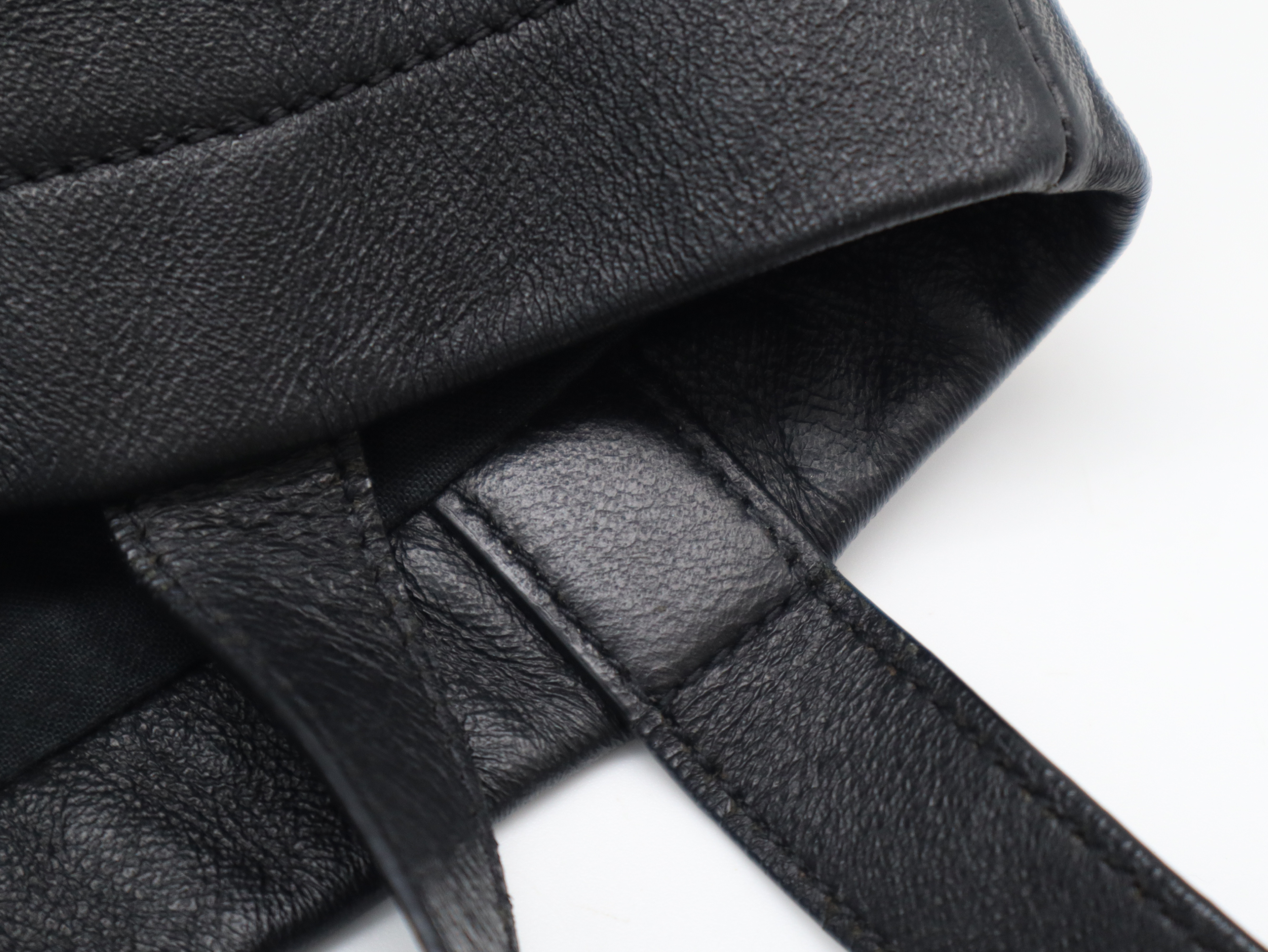 Leather Tote Bag, Black, with Dust Bag. — view 7
