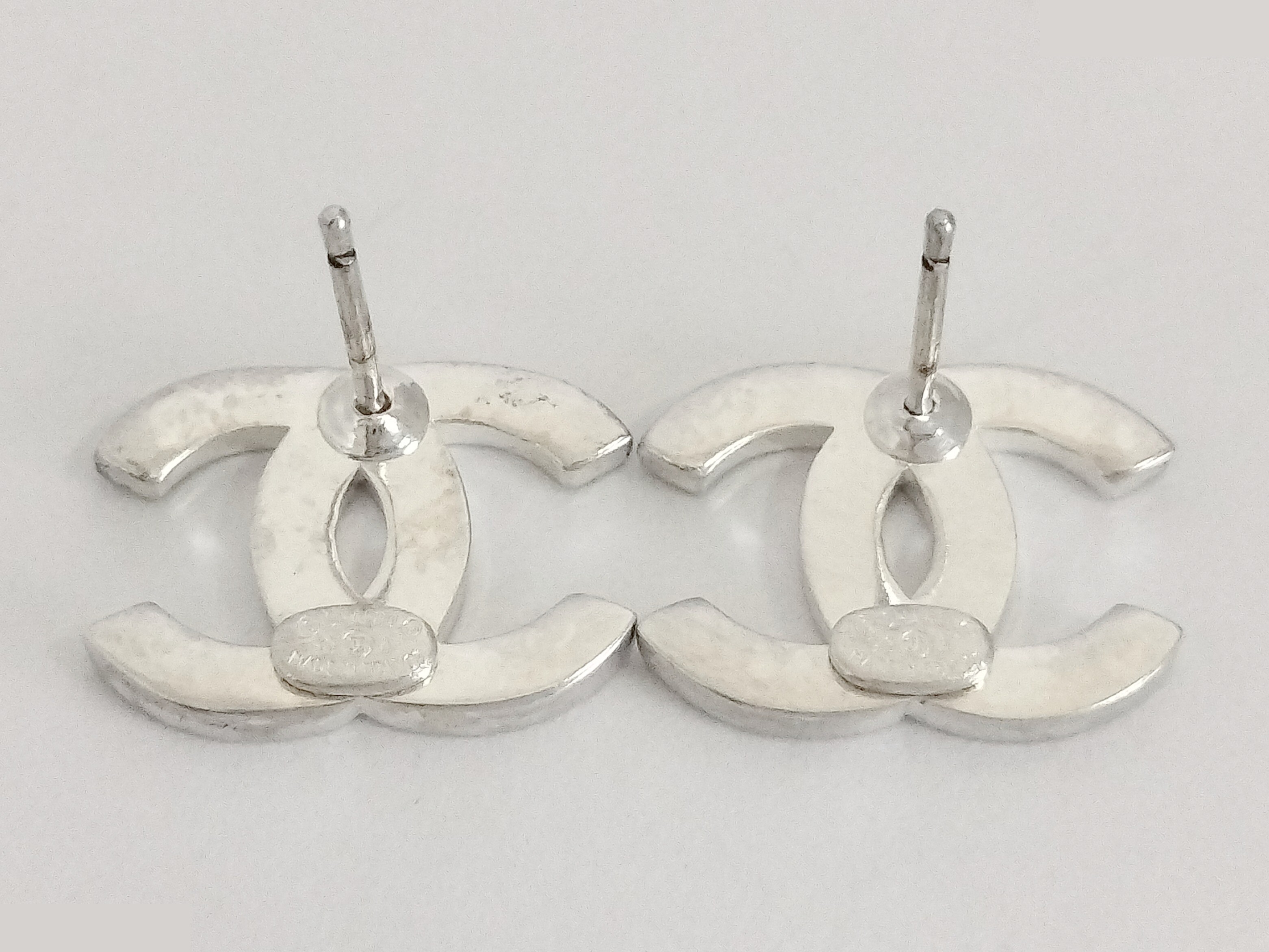 Coco logo silver earrings — view 3