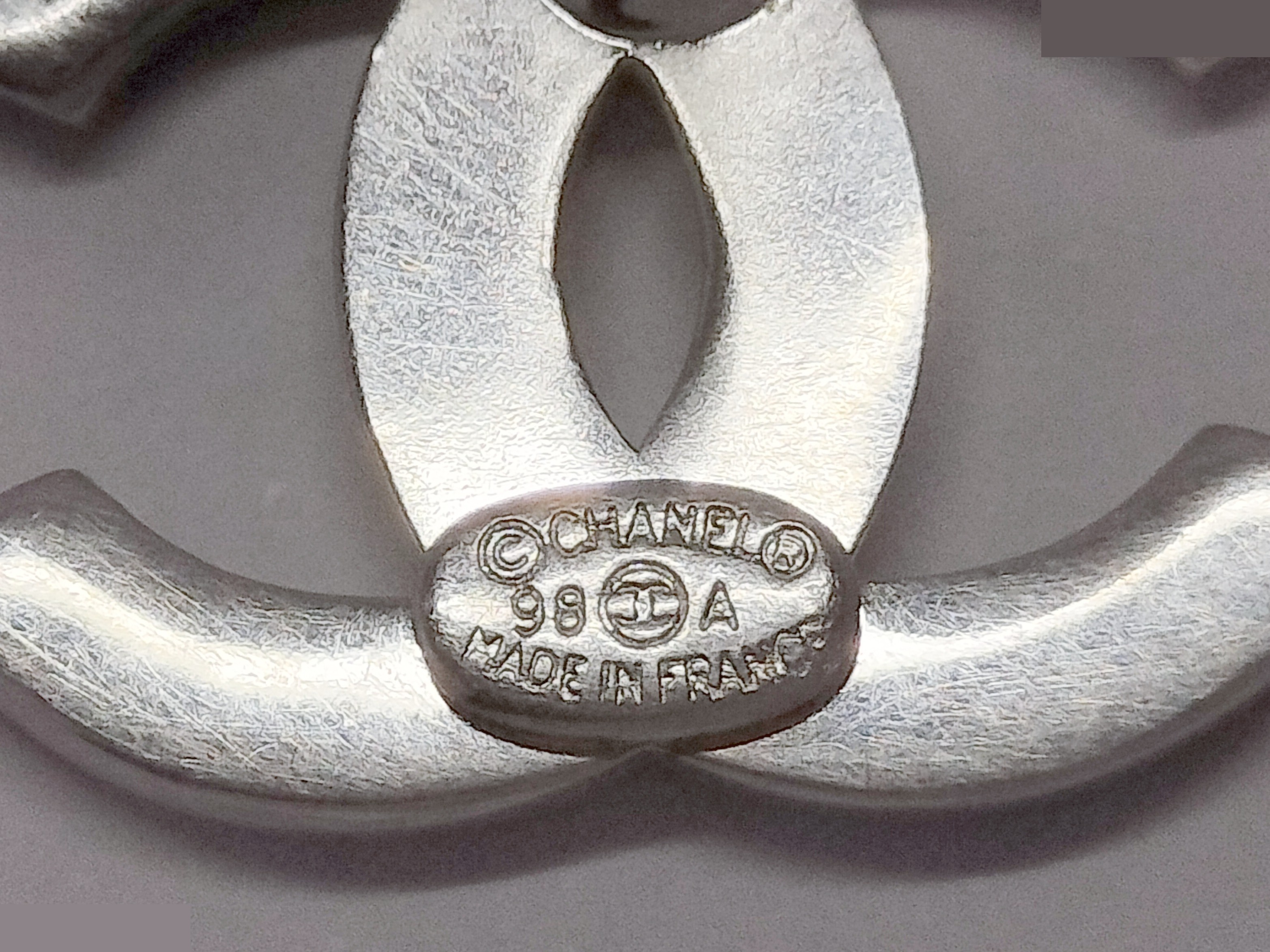 Coco logo silver earrings — view 4