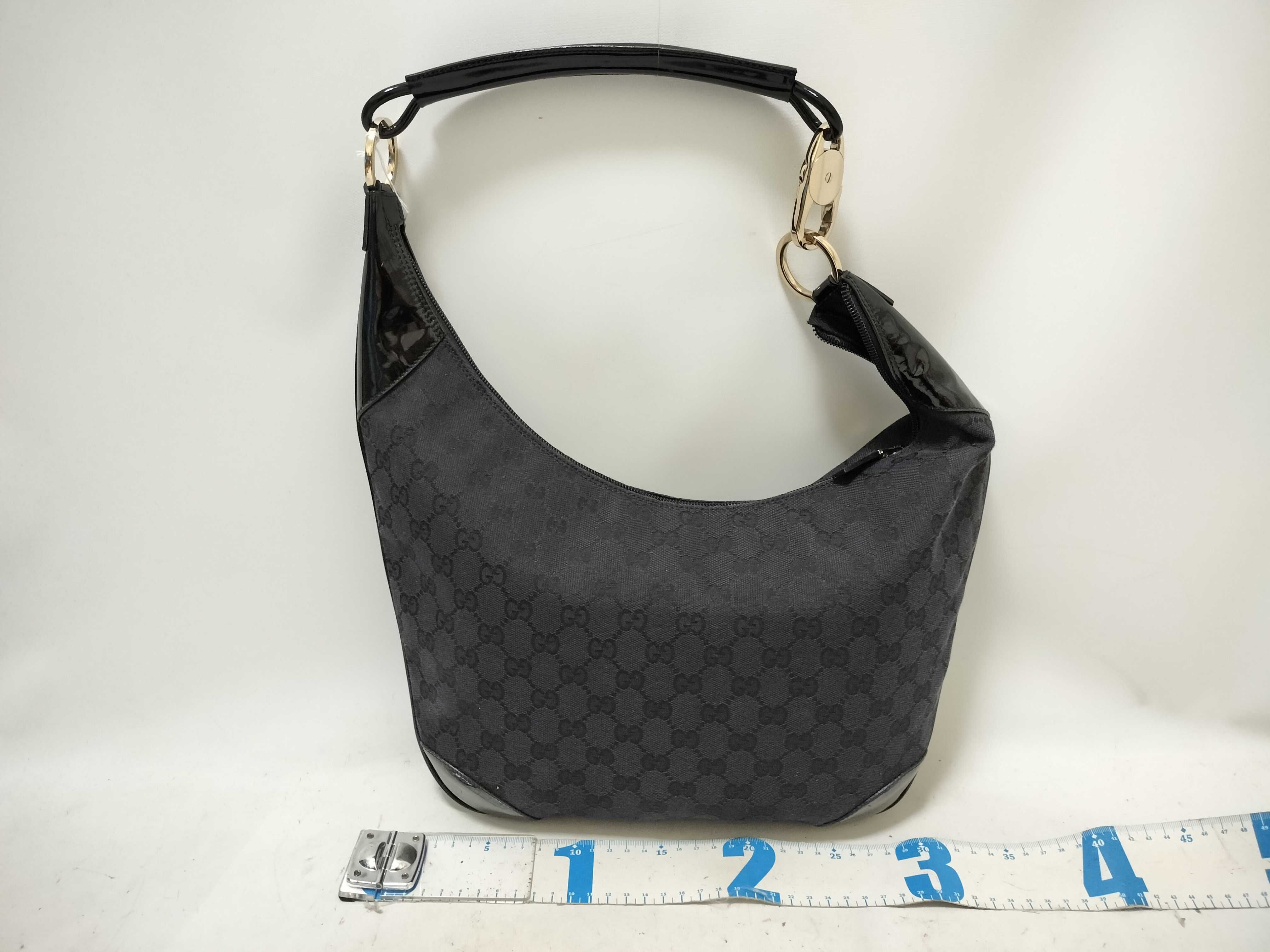 GG Canvas One-Shoulder Bag (Black) — view 2