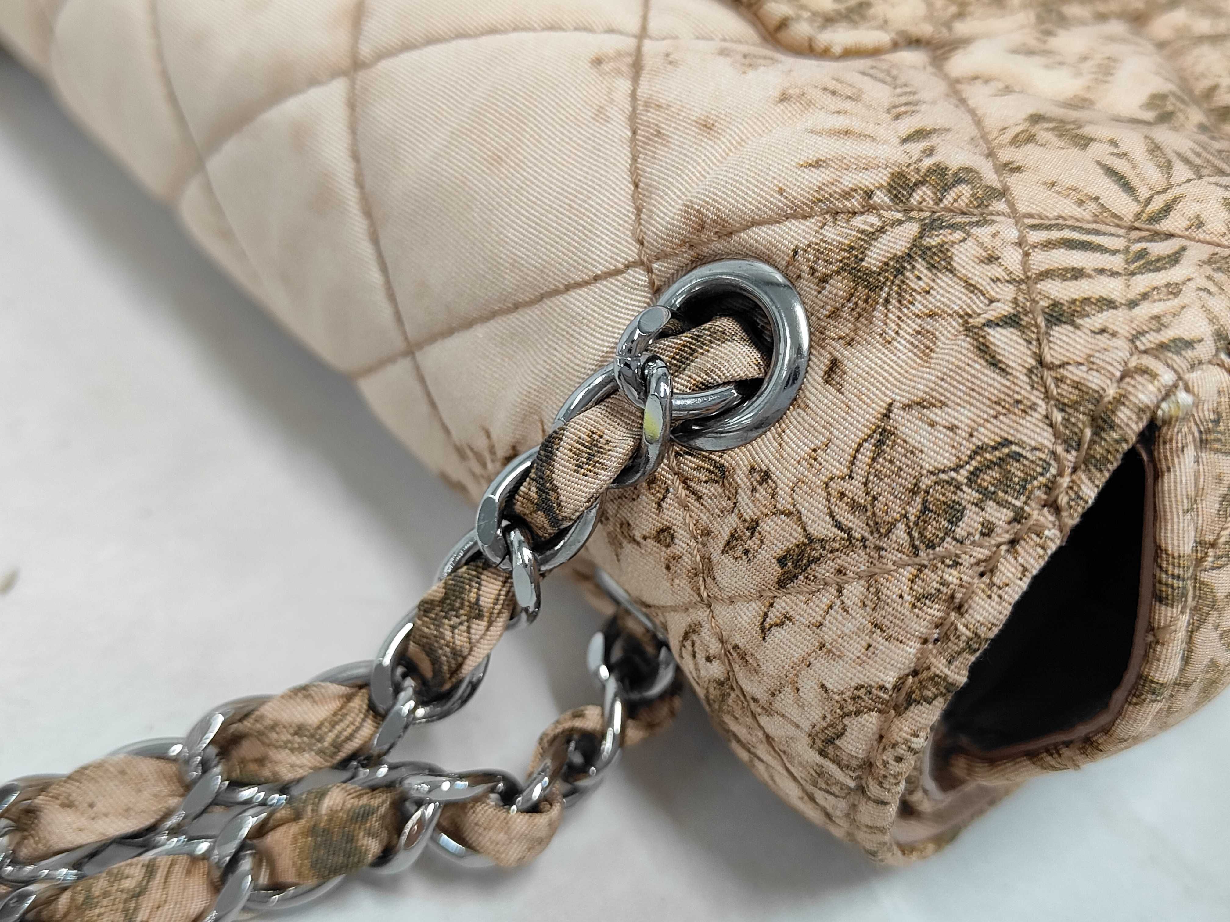 Nylon Saffiano Chain Shoulder Flap All-Over Print Shoulder Bag — view 7