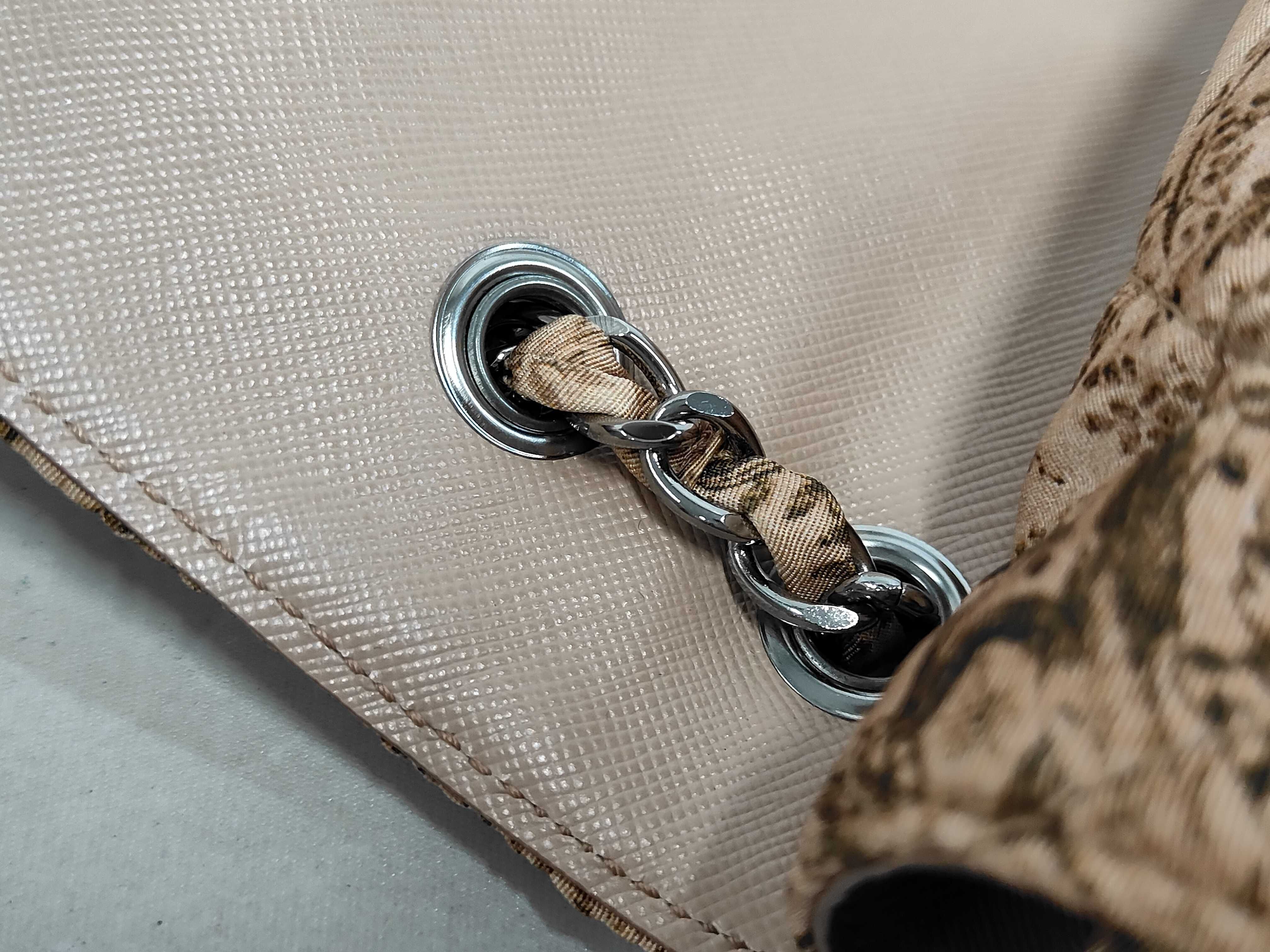 Nylon Saffiano Chain Shoulder Flap All-Over Print Shoulder Bag — view 8