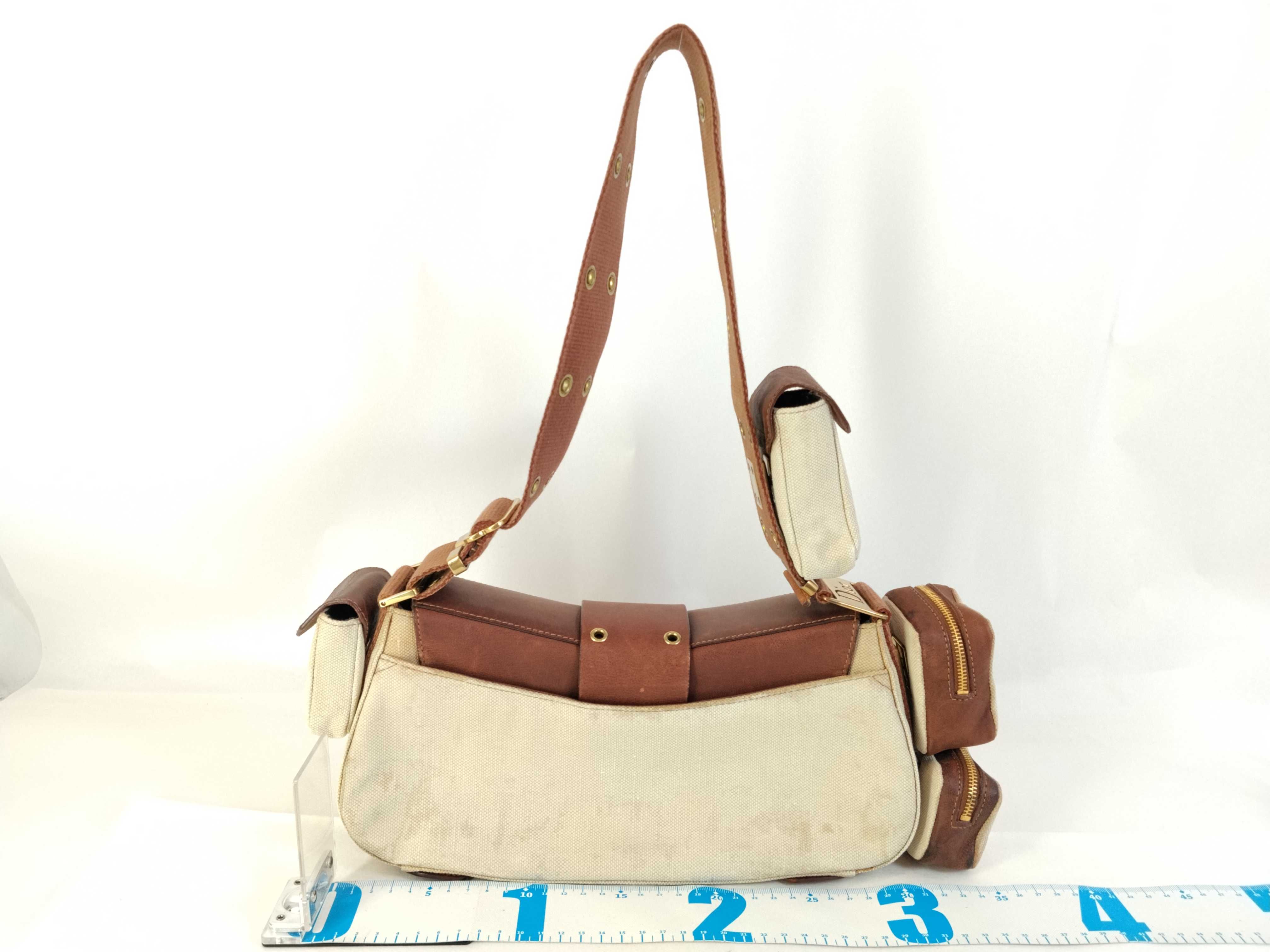 Shoulder Bag, Street Chic Canvas Leather Shoulder Bag with Pouch — view 2