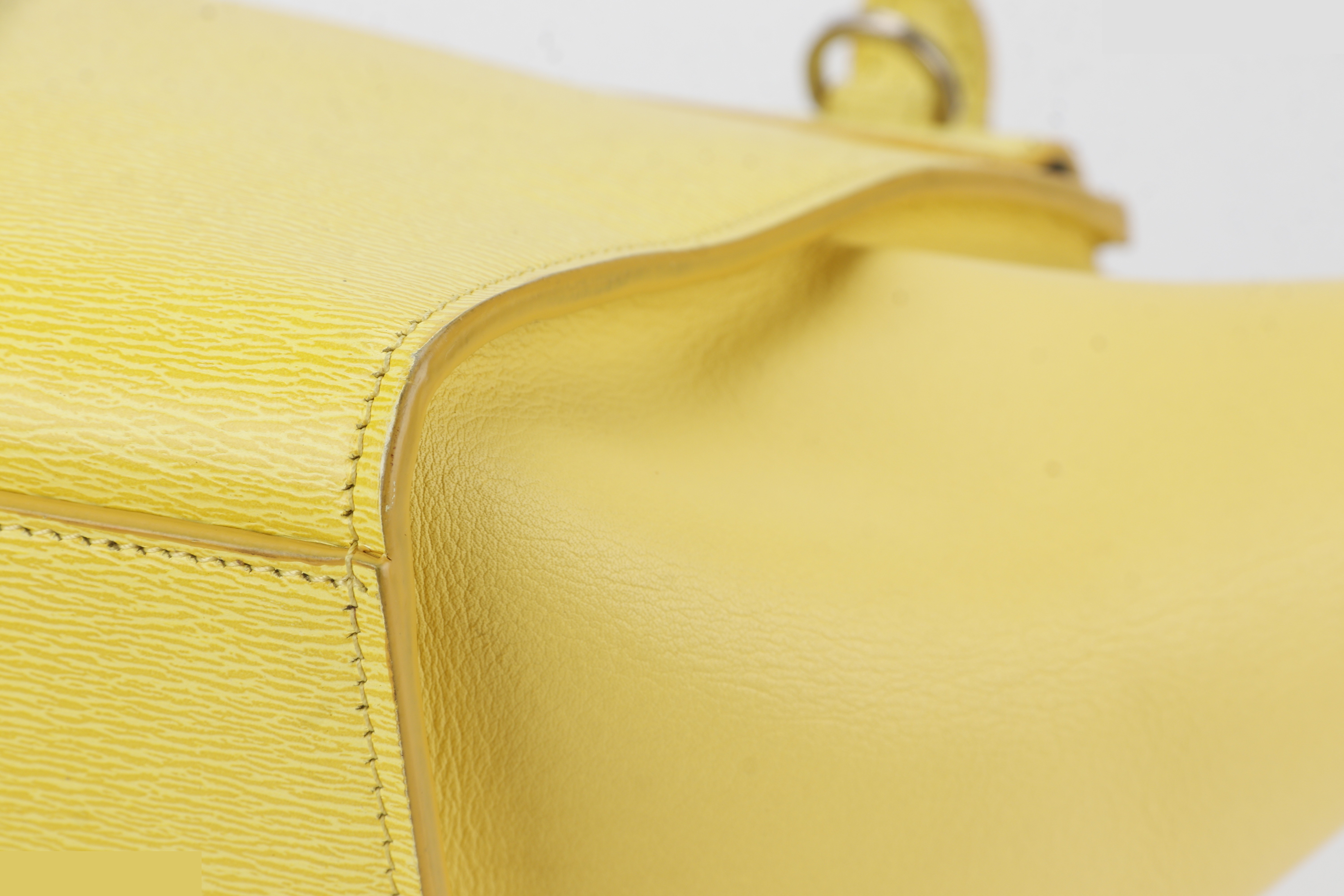TRAPEZE SATCHEL YELLOW CALF SHW — view 8