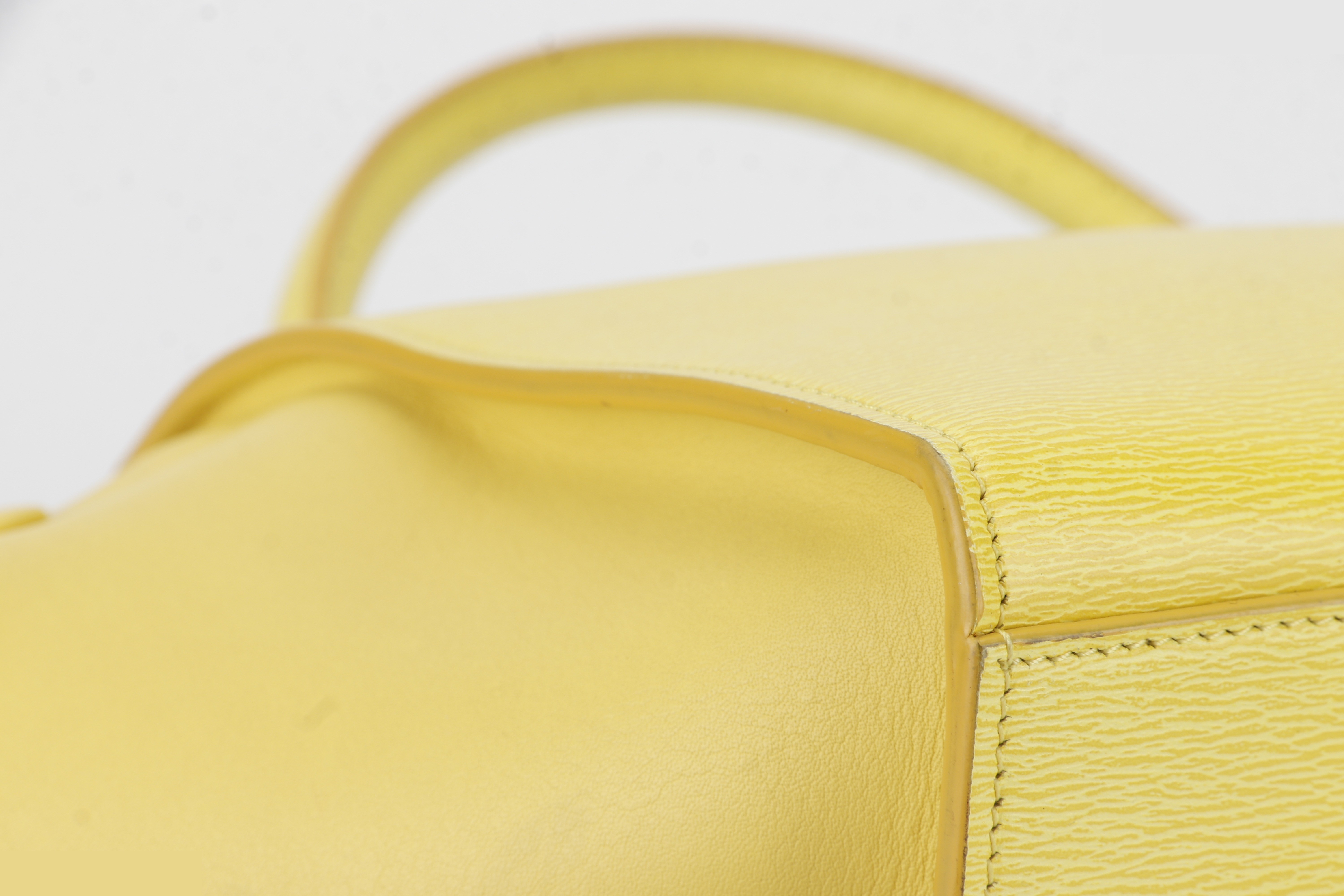 TRAPEZE SATCHEL YELLOW CALF SHW — view 9