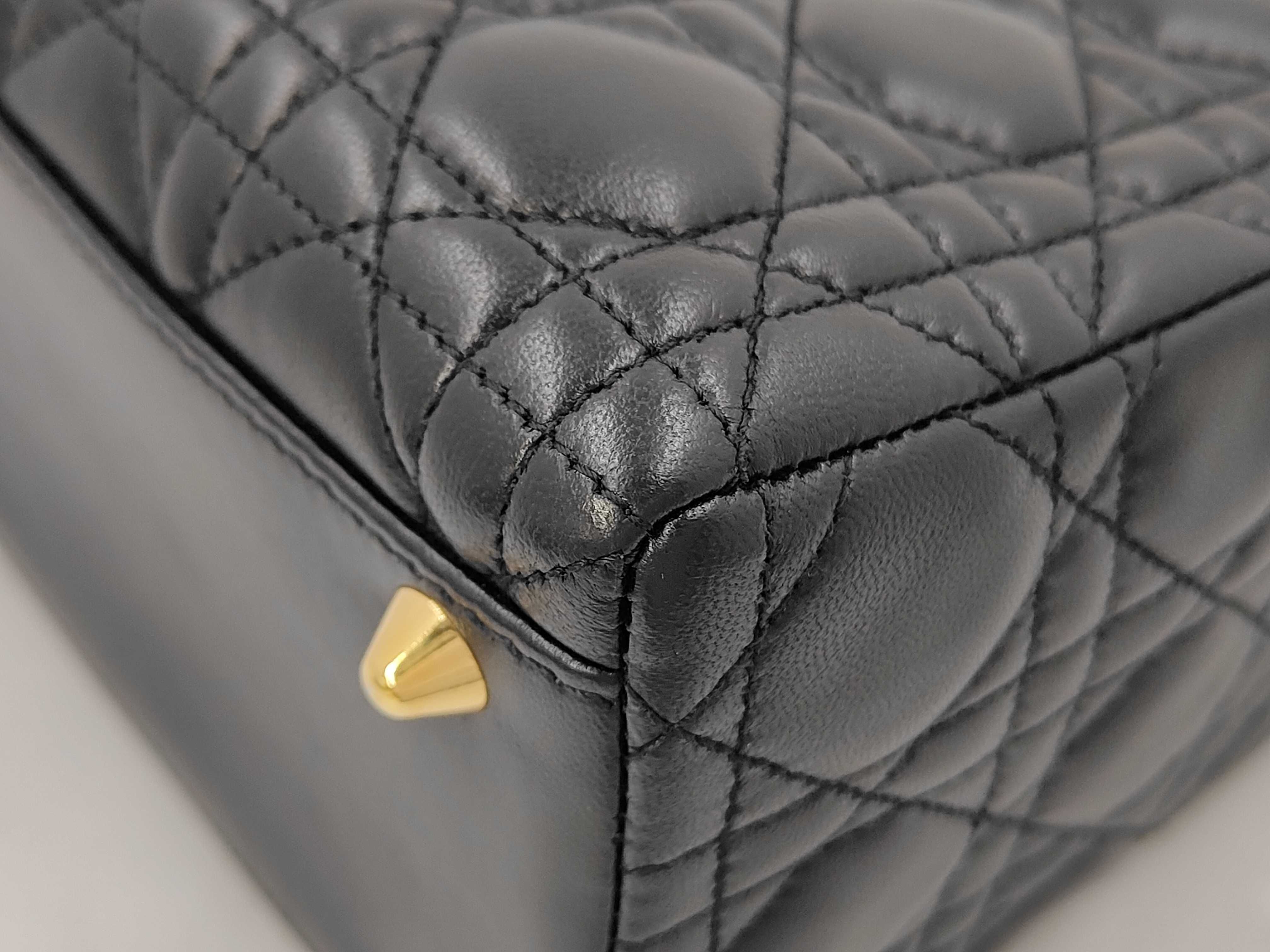 Lady Dior 2-way Shoulder Handbag with Black Gold Hardware — view 4