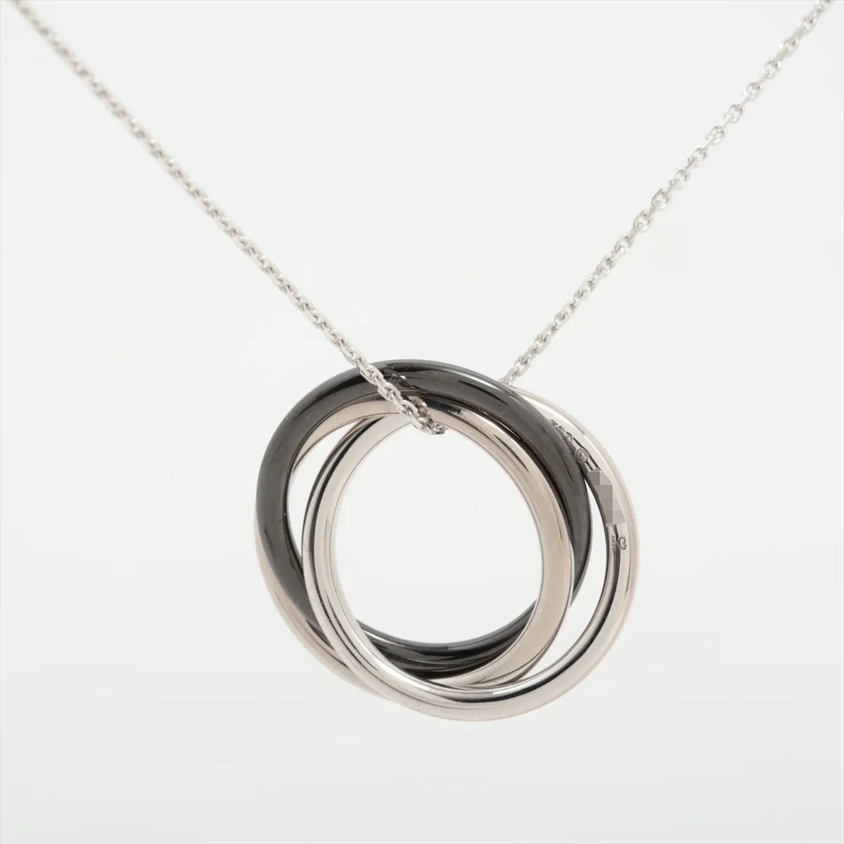 Trinity Diamond Necklace, 750 (WG) x Pd950 x Ceramic, 5.9g, SH9446, Top Row. — view 2