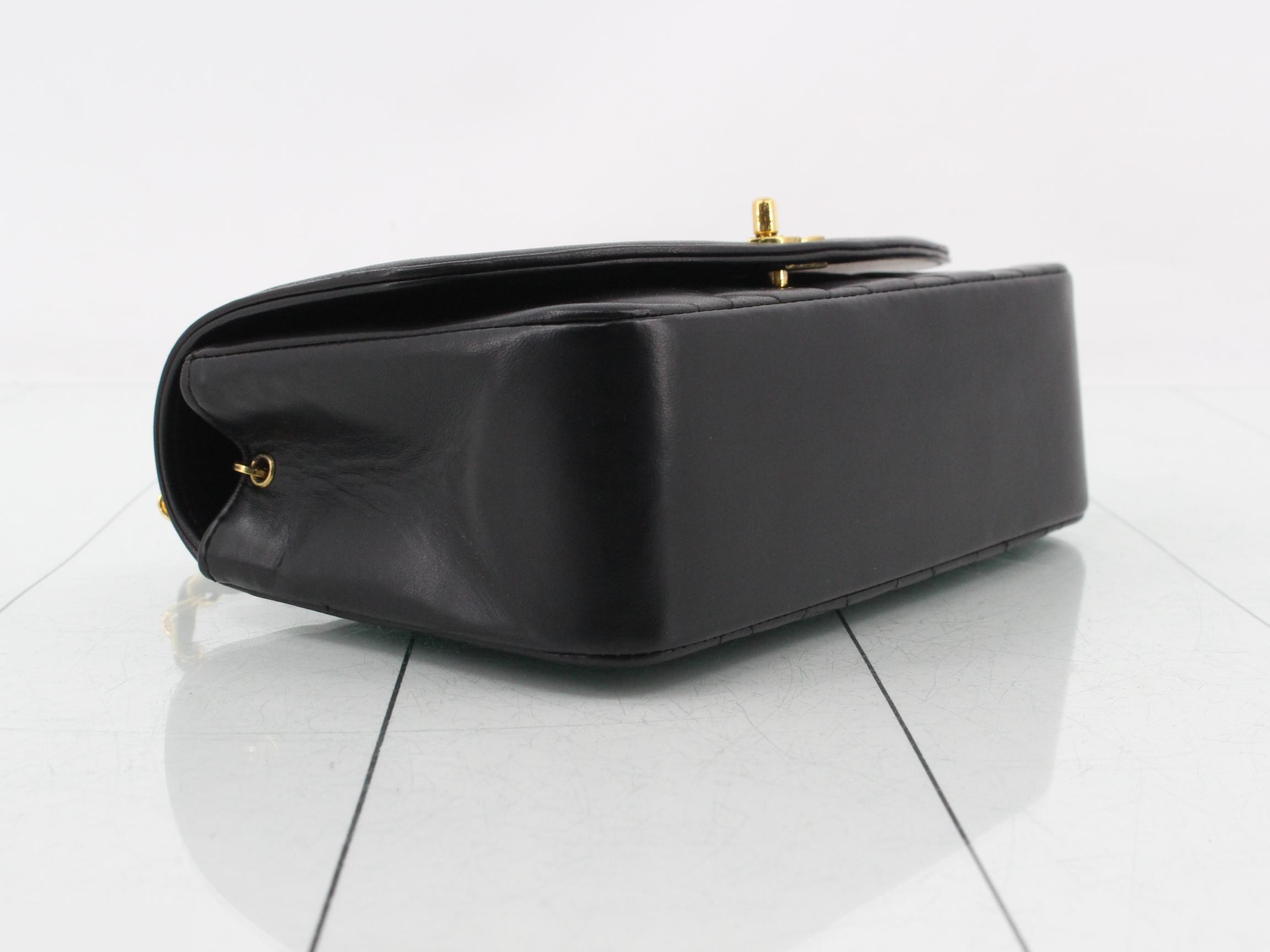 Matelassé Diana 22 Chain Shoulder Bag, Lambskin, Black, Series 2, with dust bag and seal. — view 5