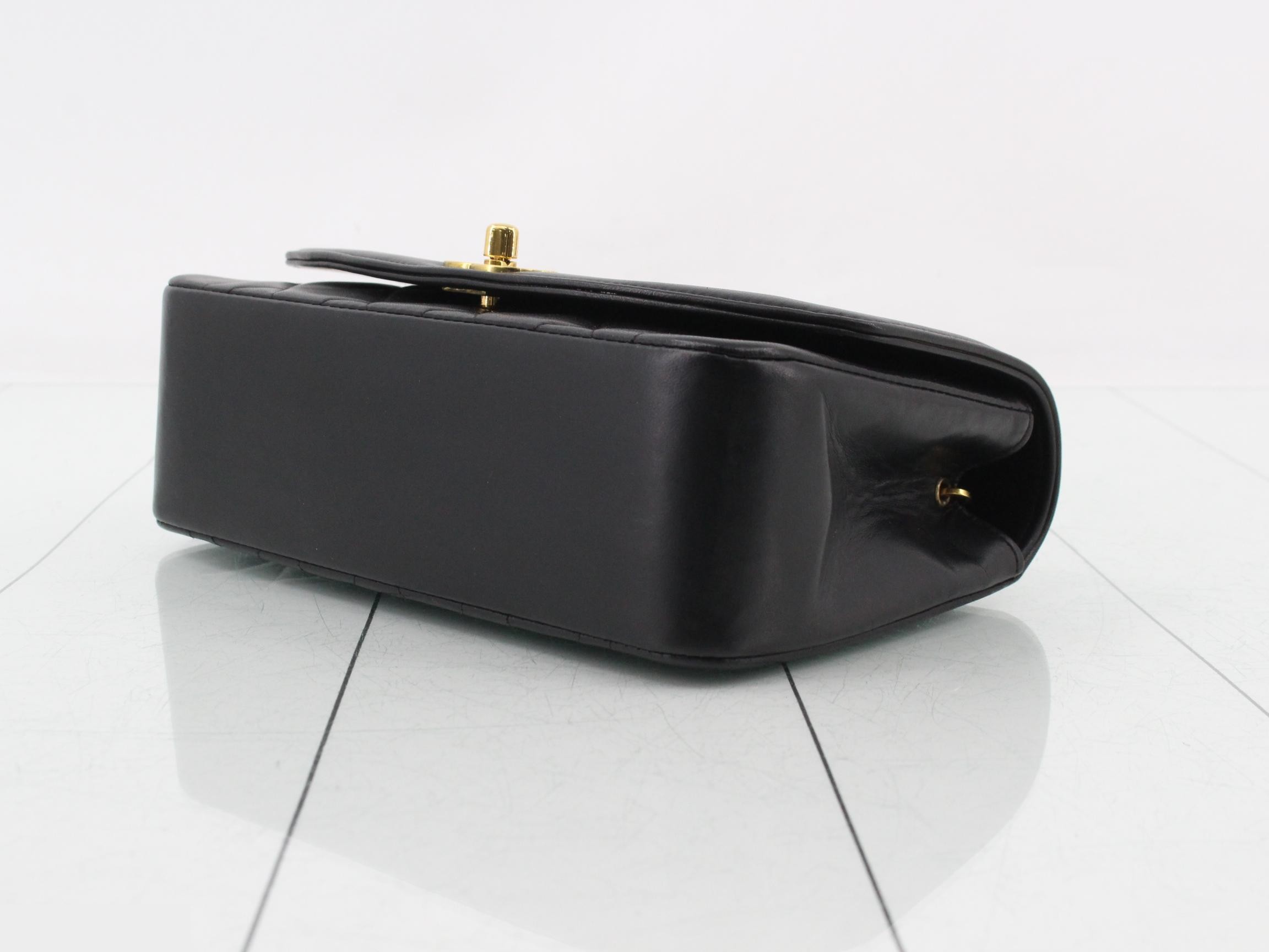 Matelassé Diana 22 Chain Shoulder Bag, Lambskin, Black, Series 2, with dust bag and seal. — view 6