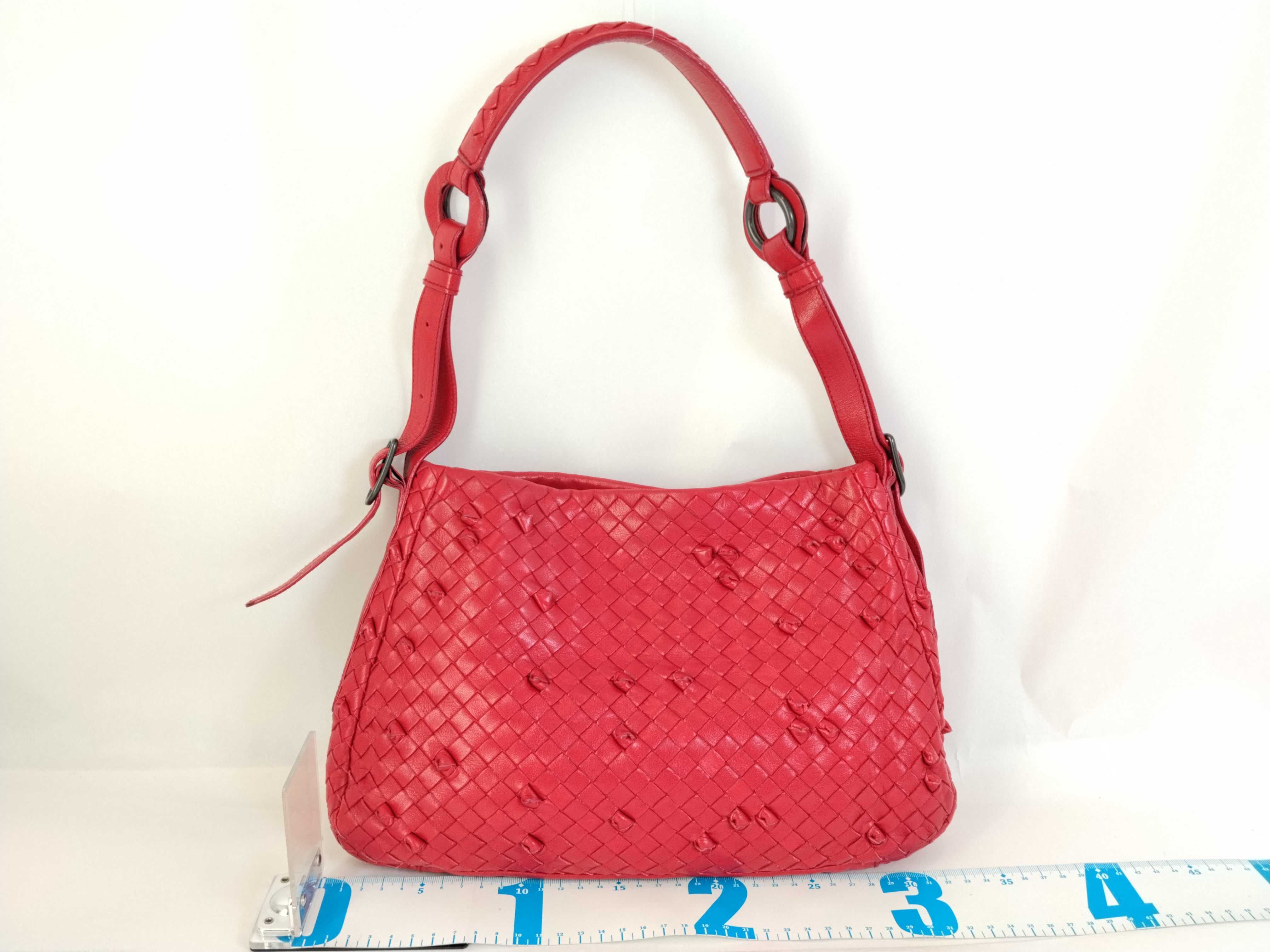 Intrecciato Shoulder Bag (Red) — view 2
