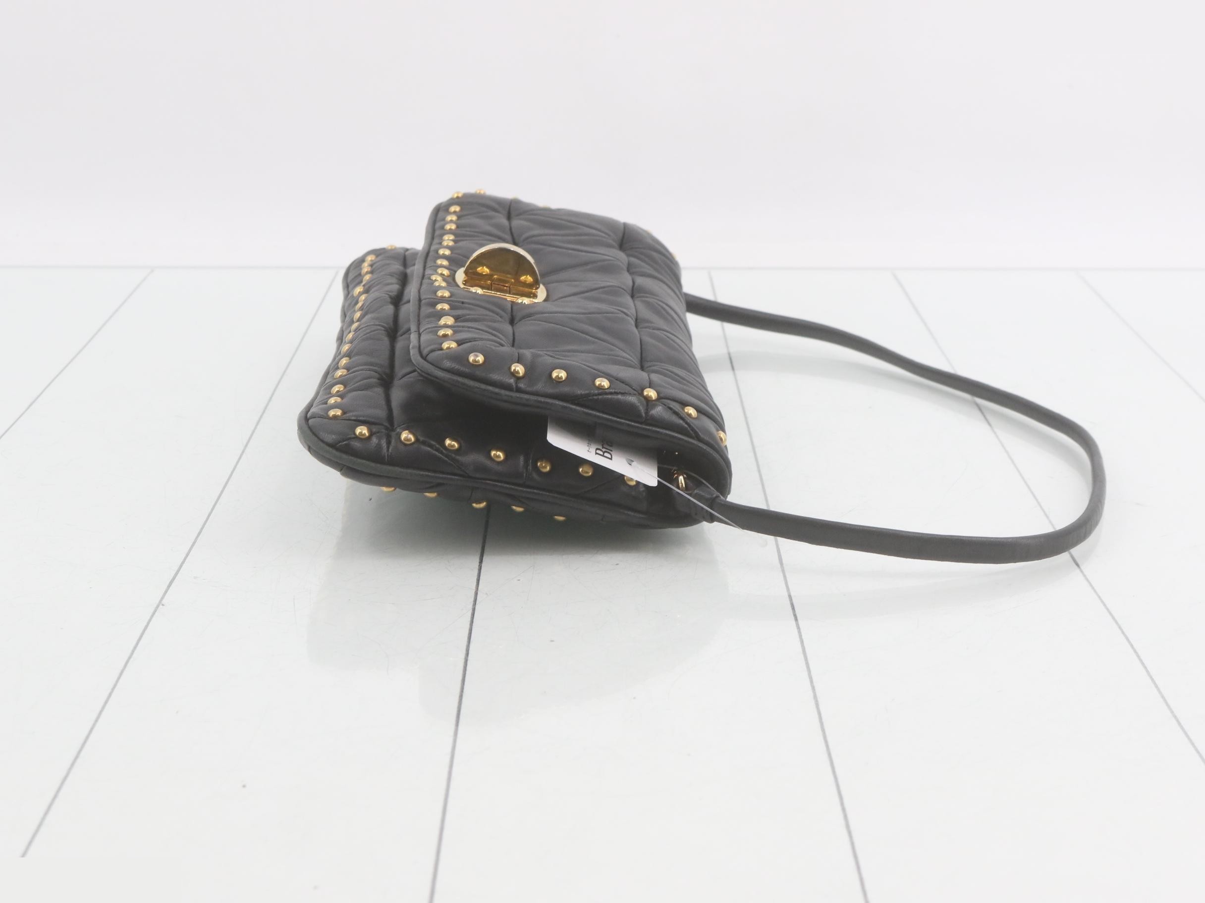 Leather studded one-shoulder bag — view 3