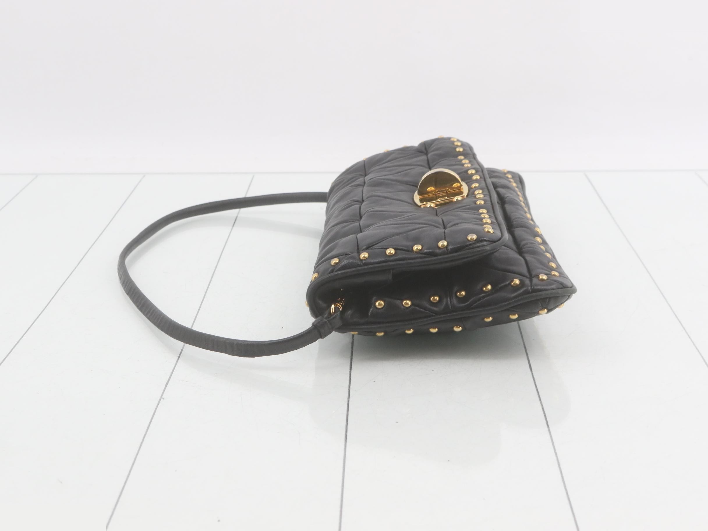 Leather studded one-shoulder bag — view 4