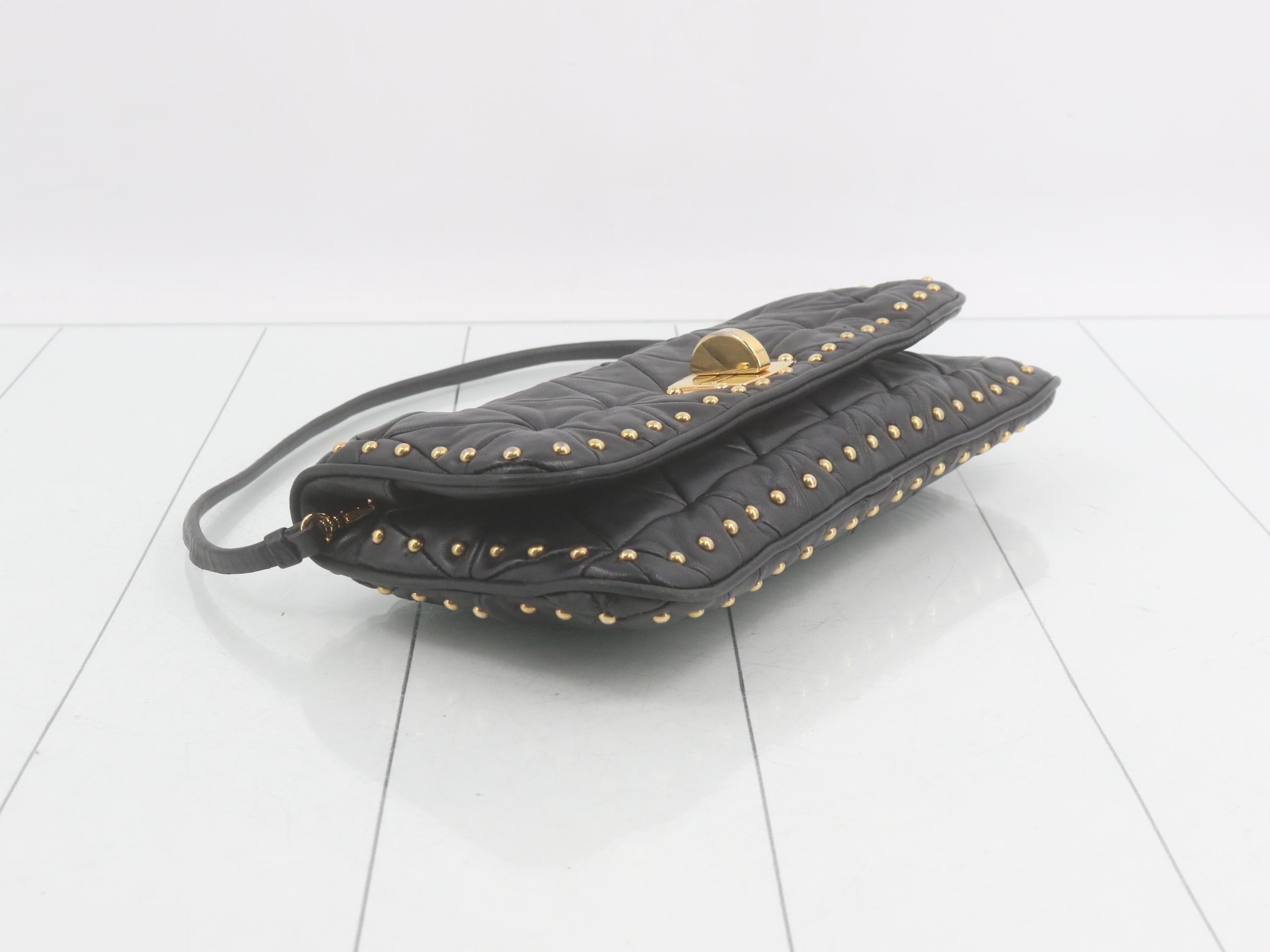 Leather studded one-shoulder bag — view 5