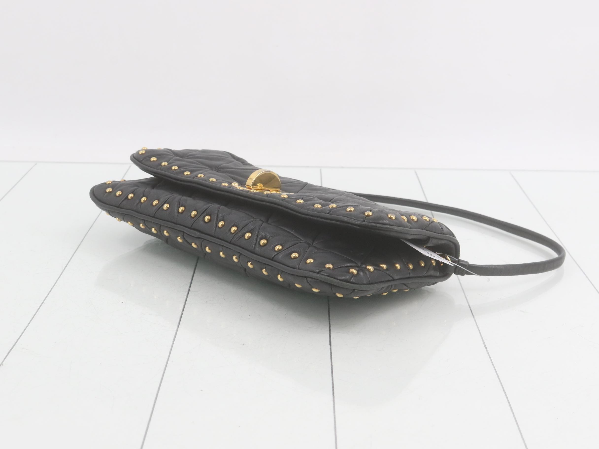 Leather studded one-shoulder bag — view 6