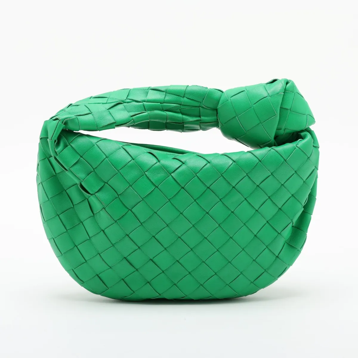 Intrecciato Mini Jodie Leather Handbag, Green — view 2