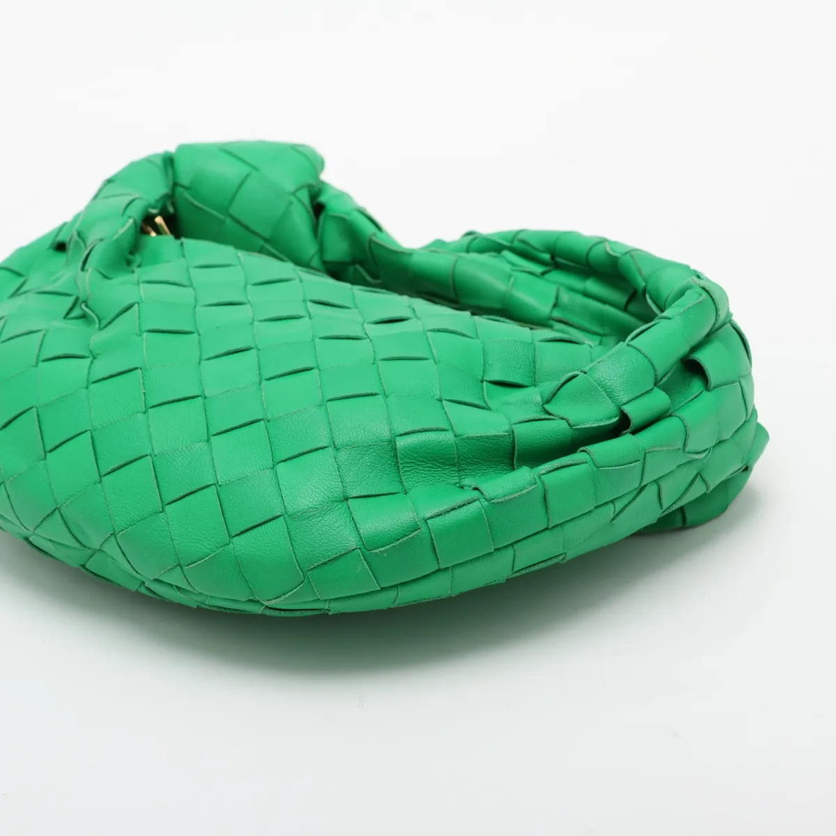 Intrecciato Mini Jodie Leather Handbag, Green — view 3