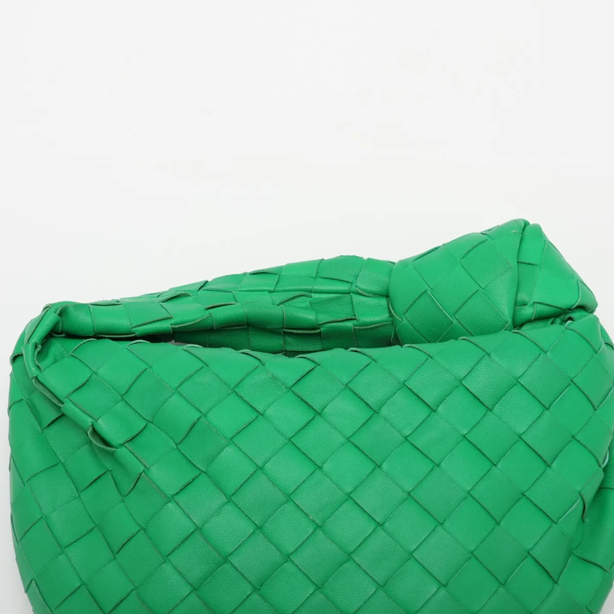 Intrecciato Mini Jodie Leather Handbag, Green — view 6