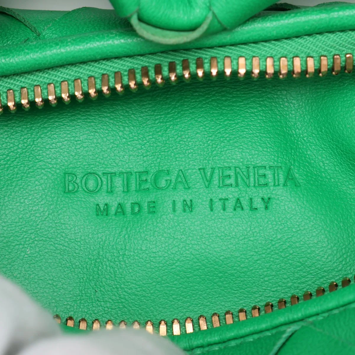 Intrecciato Mini Jodie Leather Handbag, Green — view 8