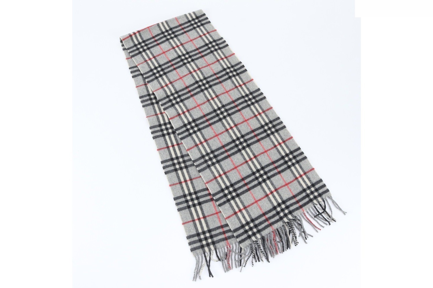 Nova Check scarf with tags attached. — view 2