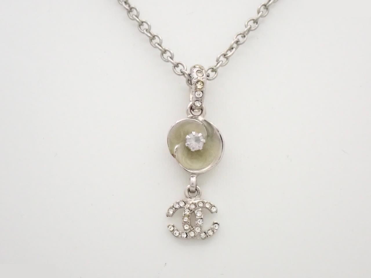Cocomark Camellia Rhinestone Necklace Chain Approx. 55cm