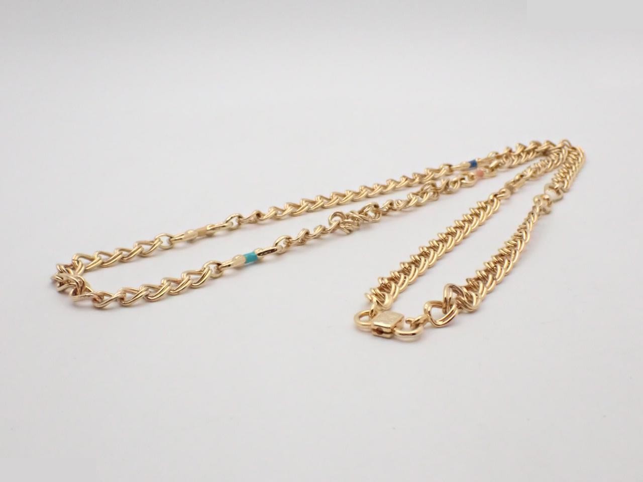 Logo long chain necklace, neck circumference approximately 92cm — view 3