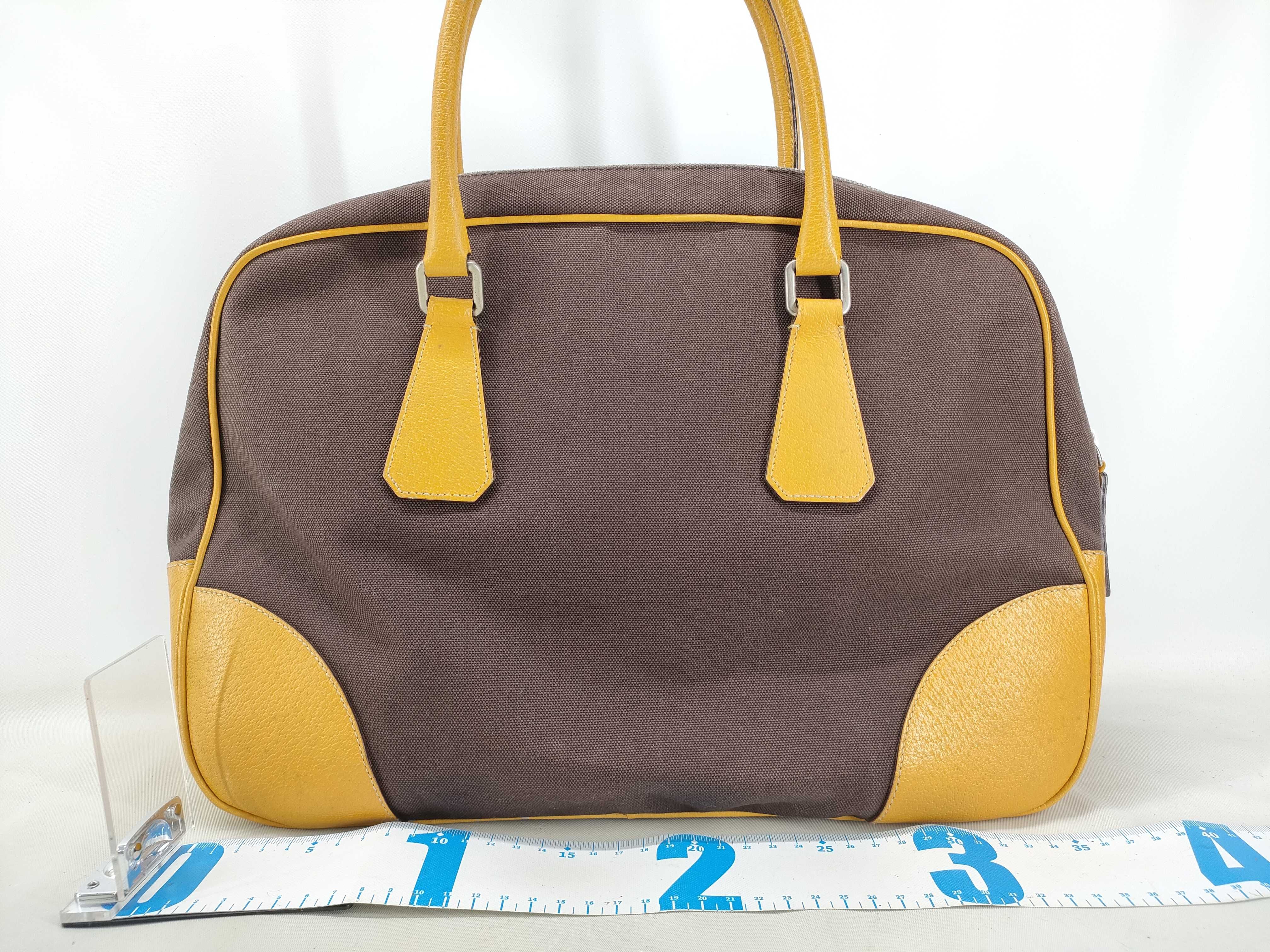 bowling bag, canvas and leather handbag — view 2