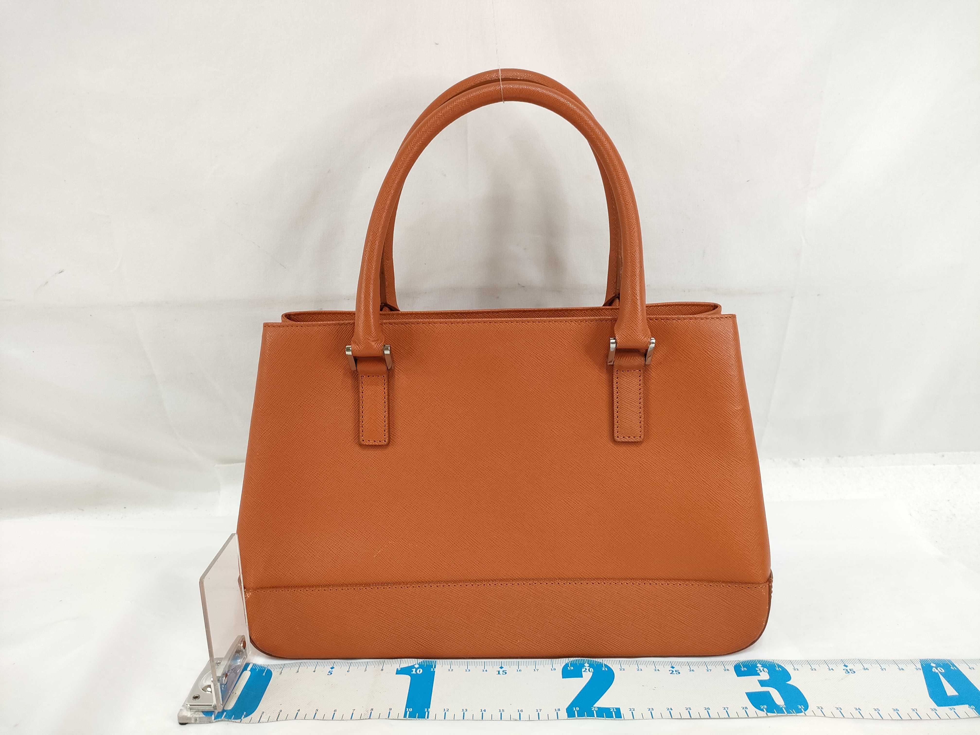 Saffiano Handbag, Orange — view 2