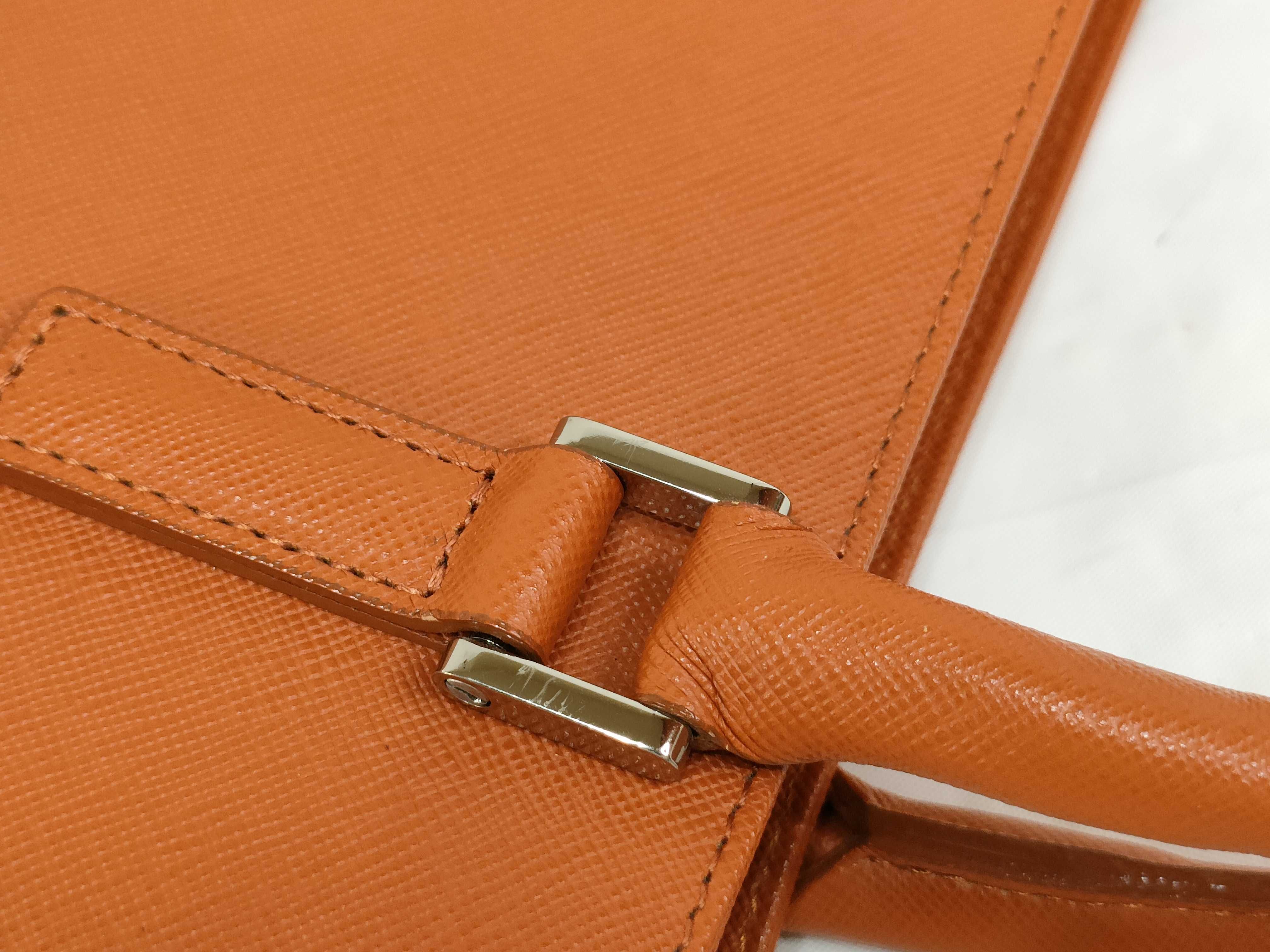 Saffiano Handbag, Orange — view 4