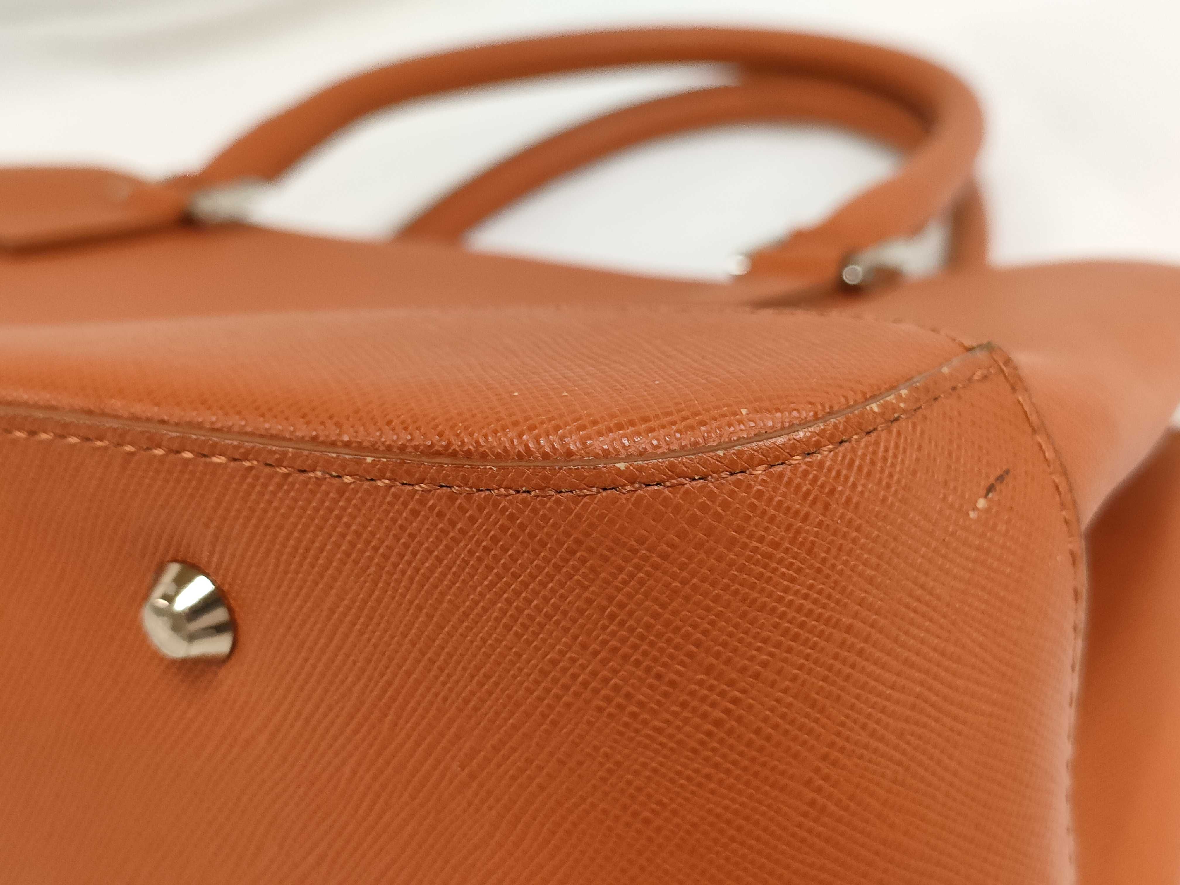 Saffiano Handbag, Orange — view 6