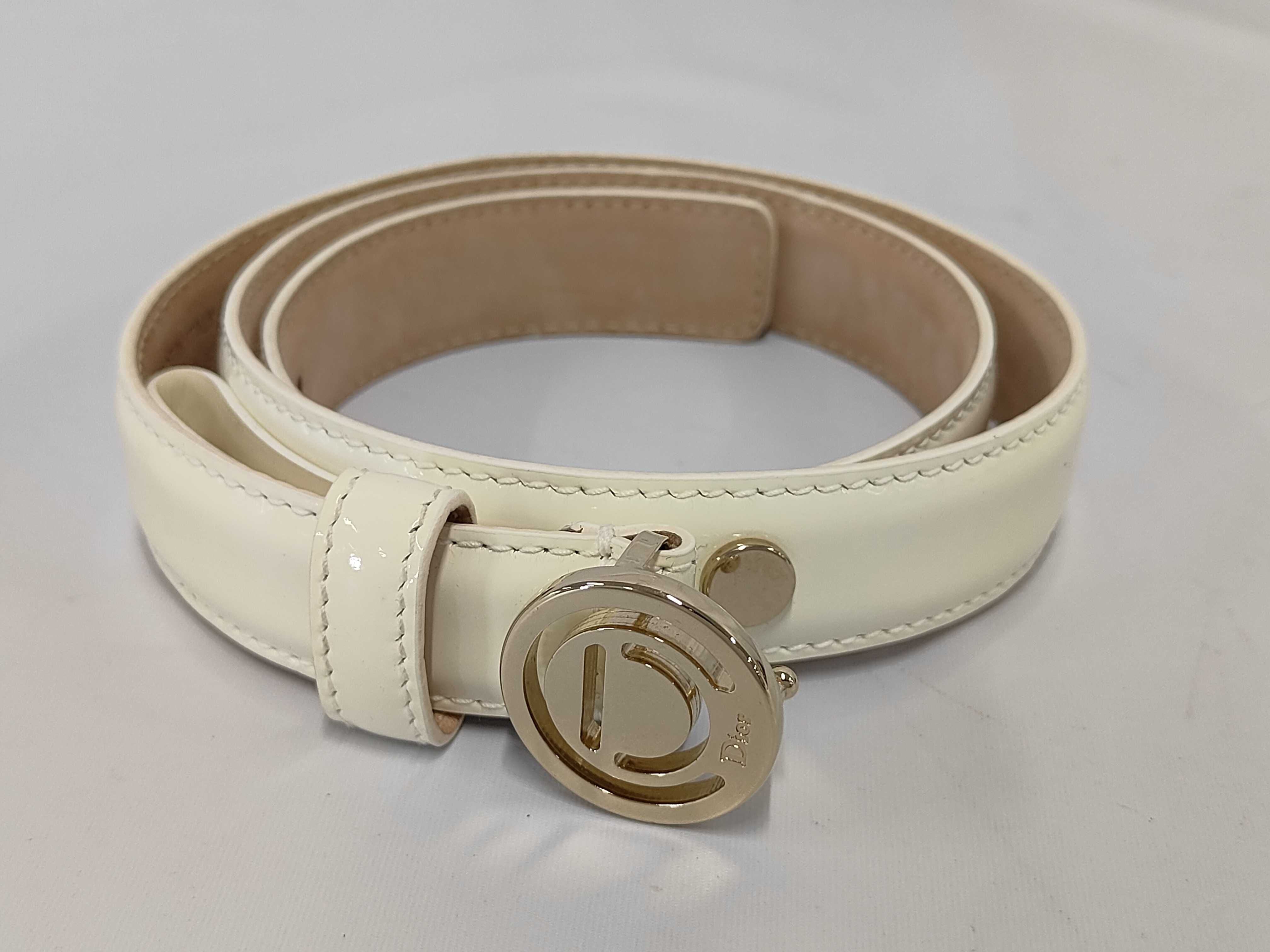 CD logo leather belt