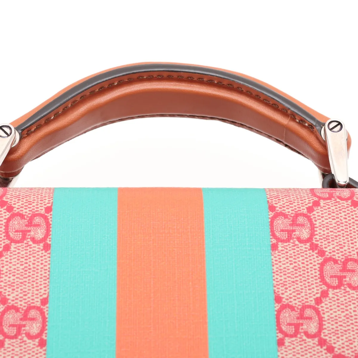 GG Supreme PVC x Leather 2-Way Handbag, Multicolor 722180 — view 6