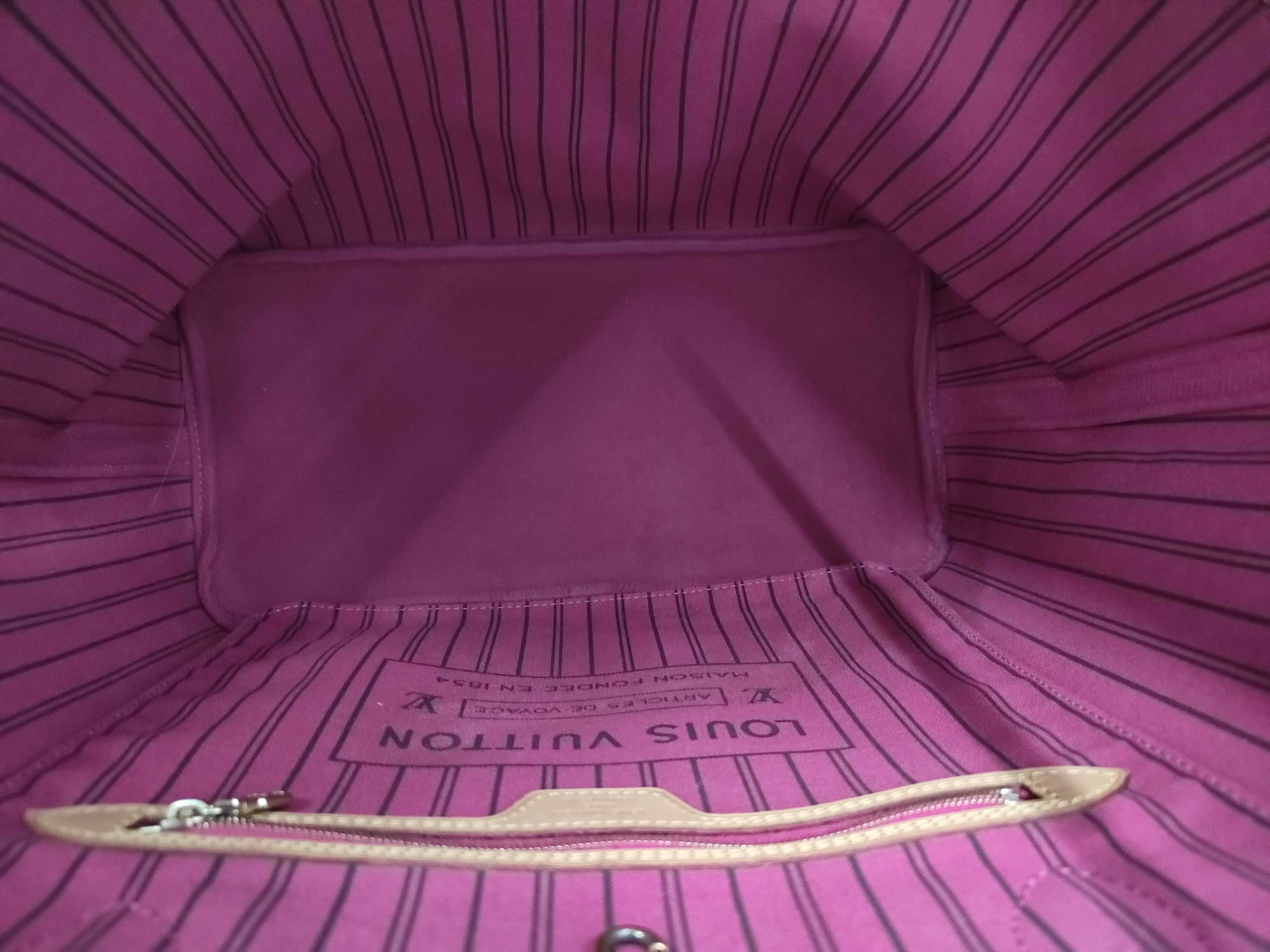 Monogram Neverfull MM Tote Bag with Pouch (Pivoine) — view 8
