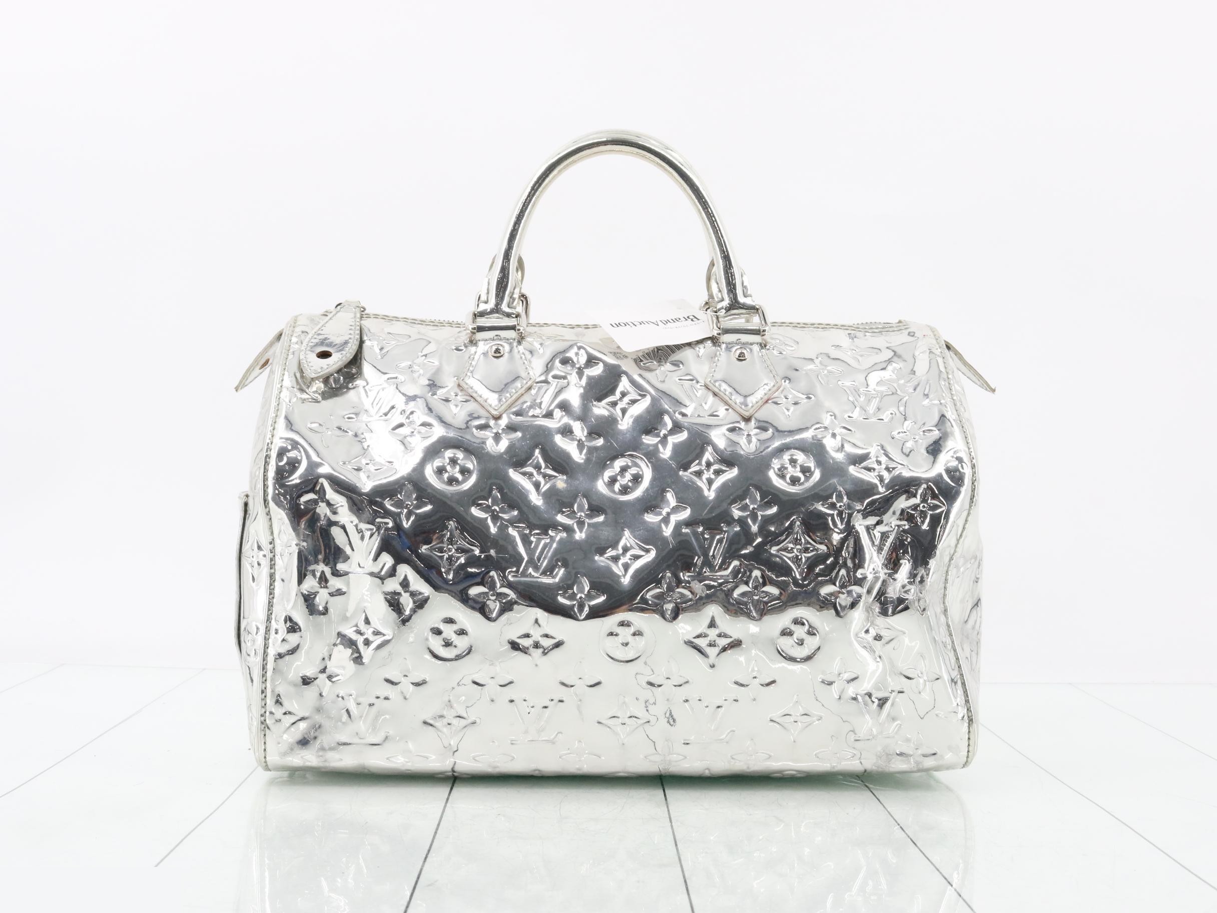 Monogram Miroir Speedy 35 Boston Bag, Silver