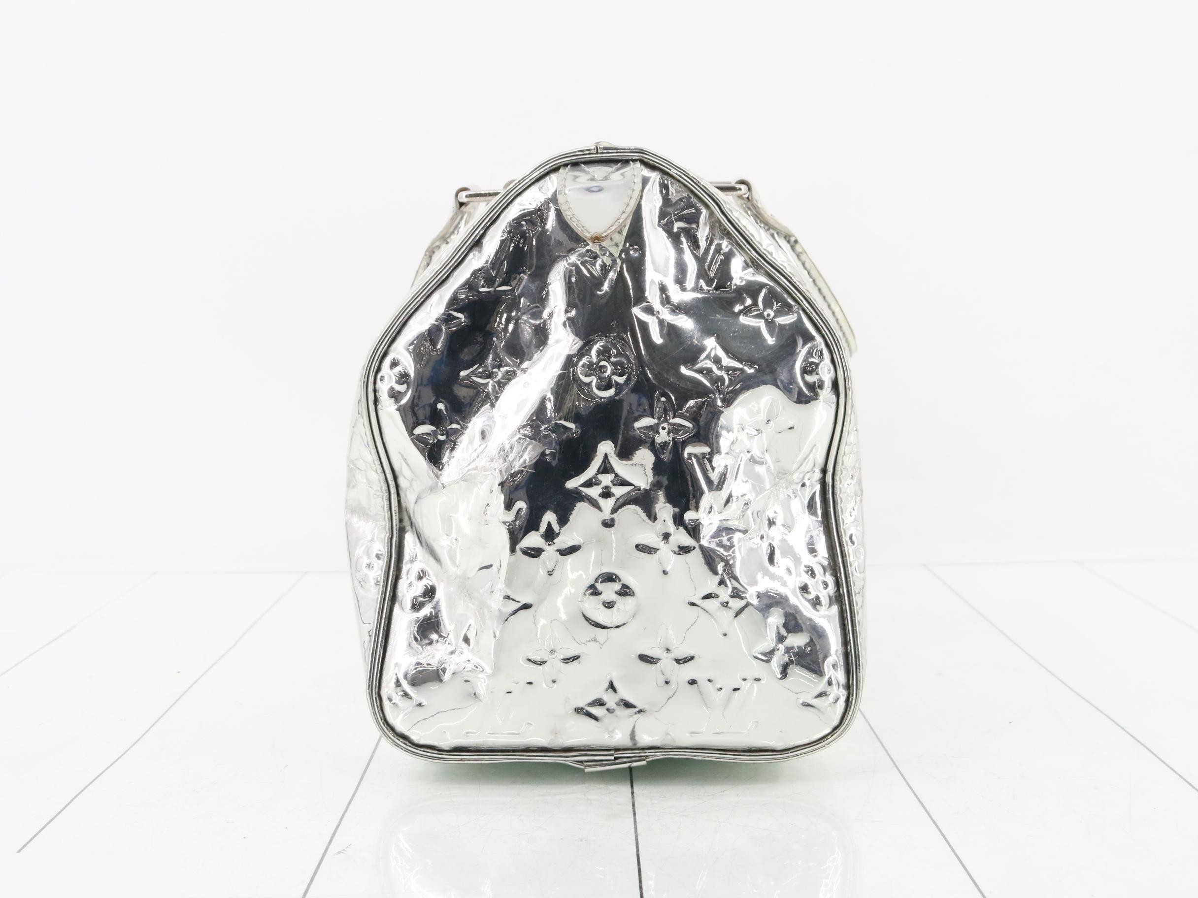 Monogram Miroir Speedy 35 Boston Bag, Silver — view 3