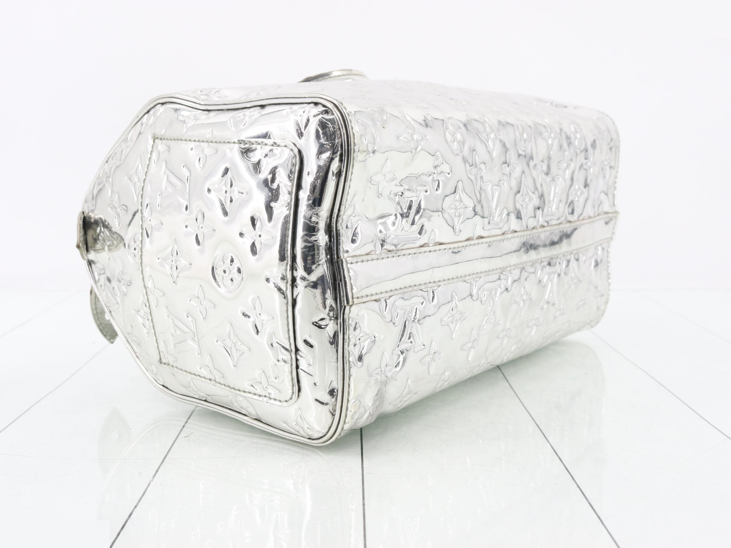 Monogram Miroir Speedy 35 Boston Bag, Silver — view 5