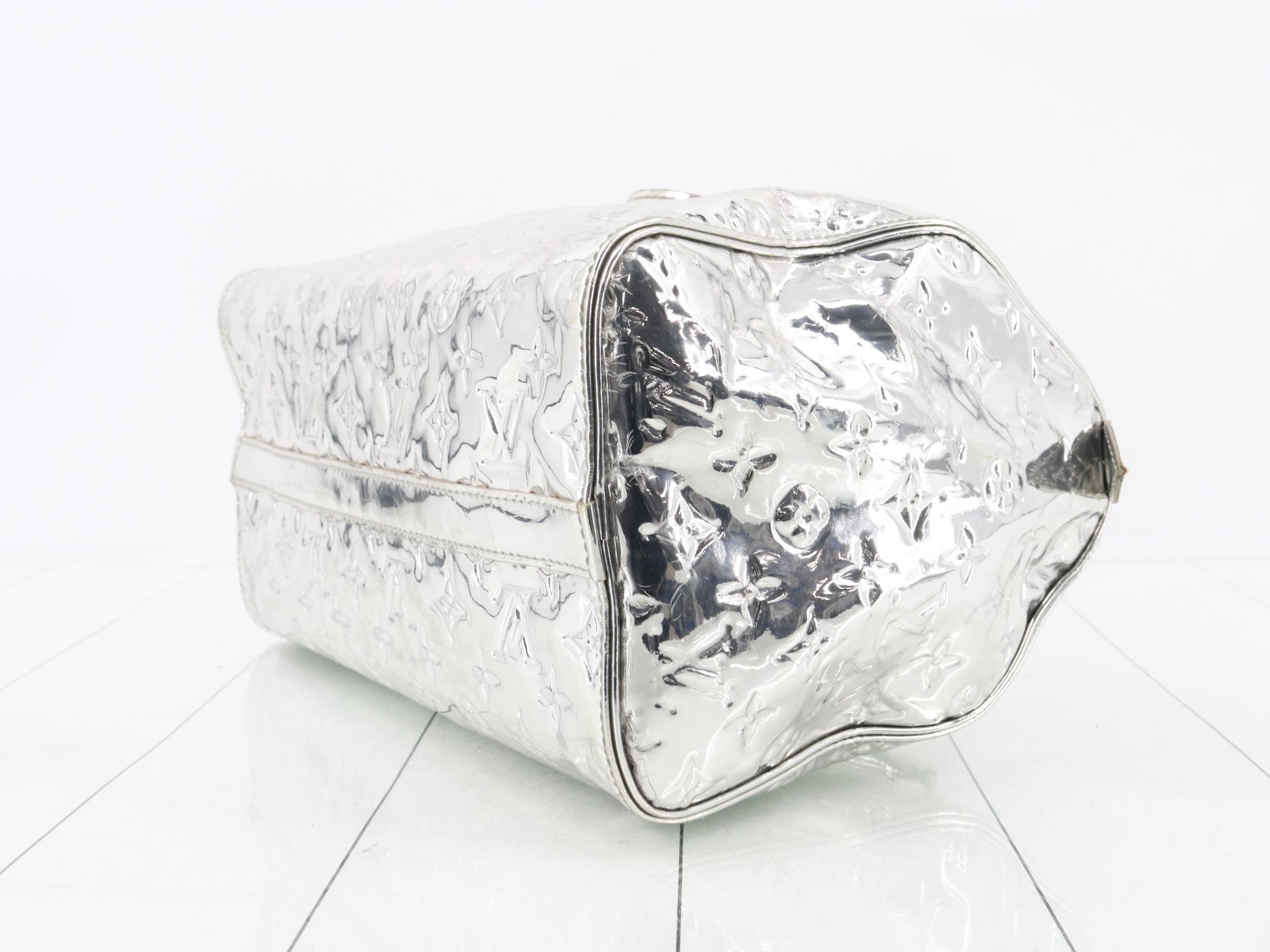 Monogram Miroir Speedy 35 Boston Bag, Silver — view 6