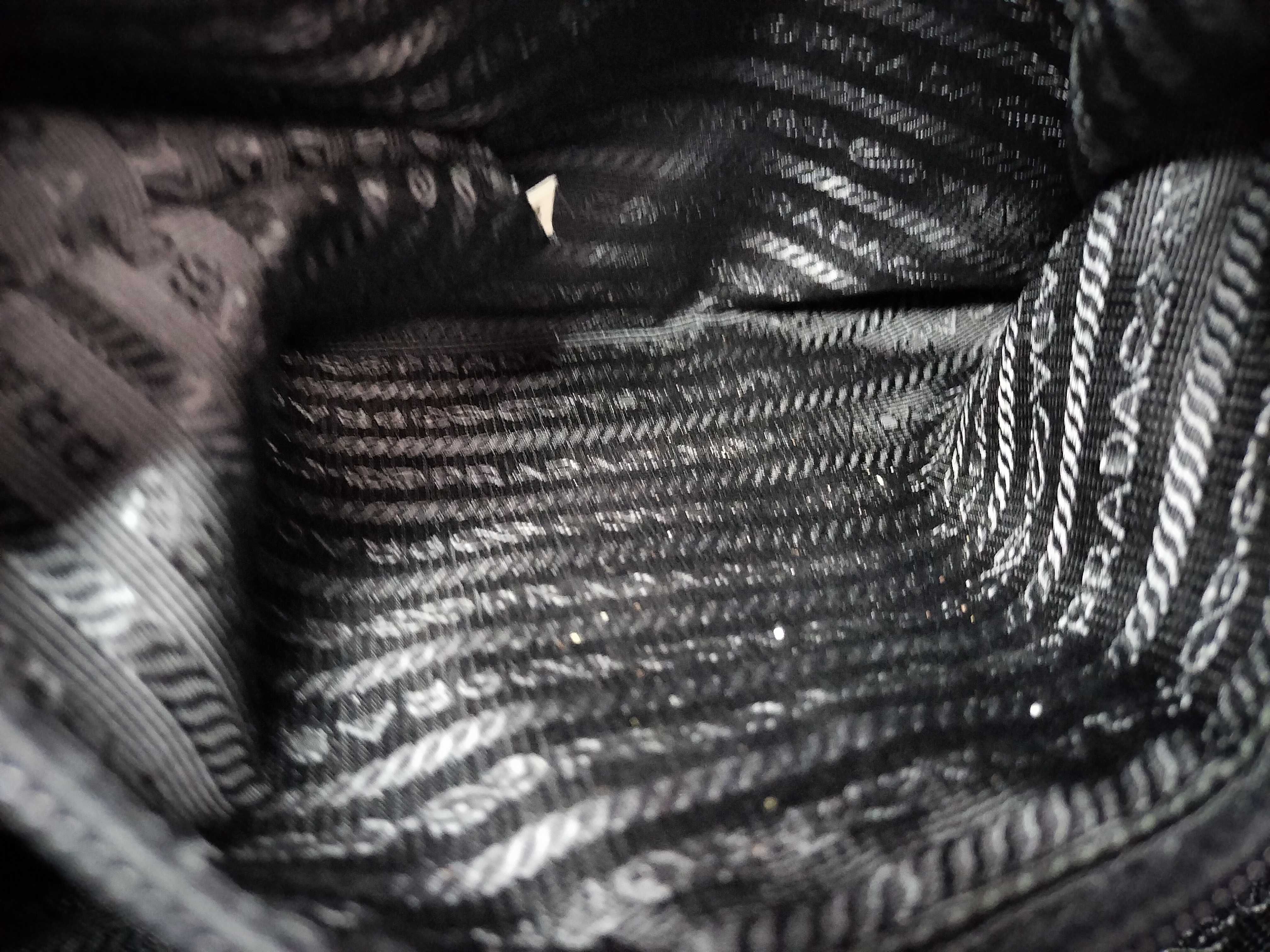 Nylon Shoulder Bag, Black, Triangle Logo — view 11