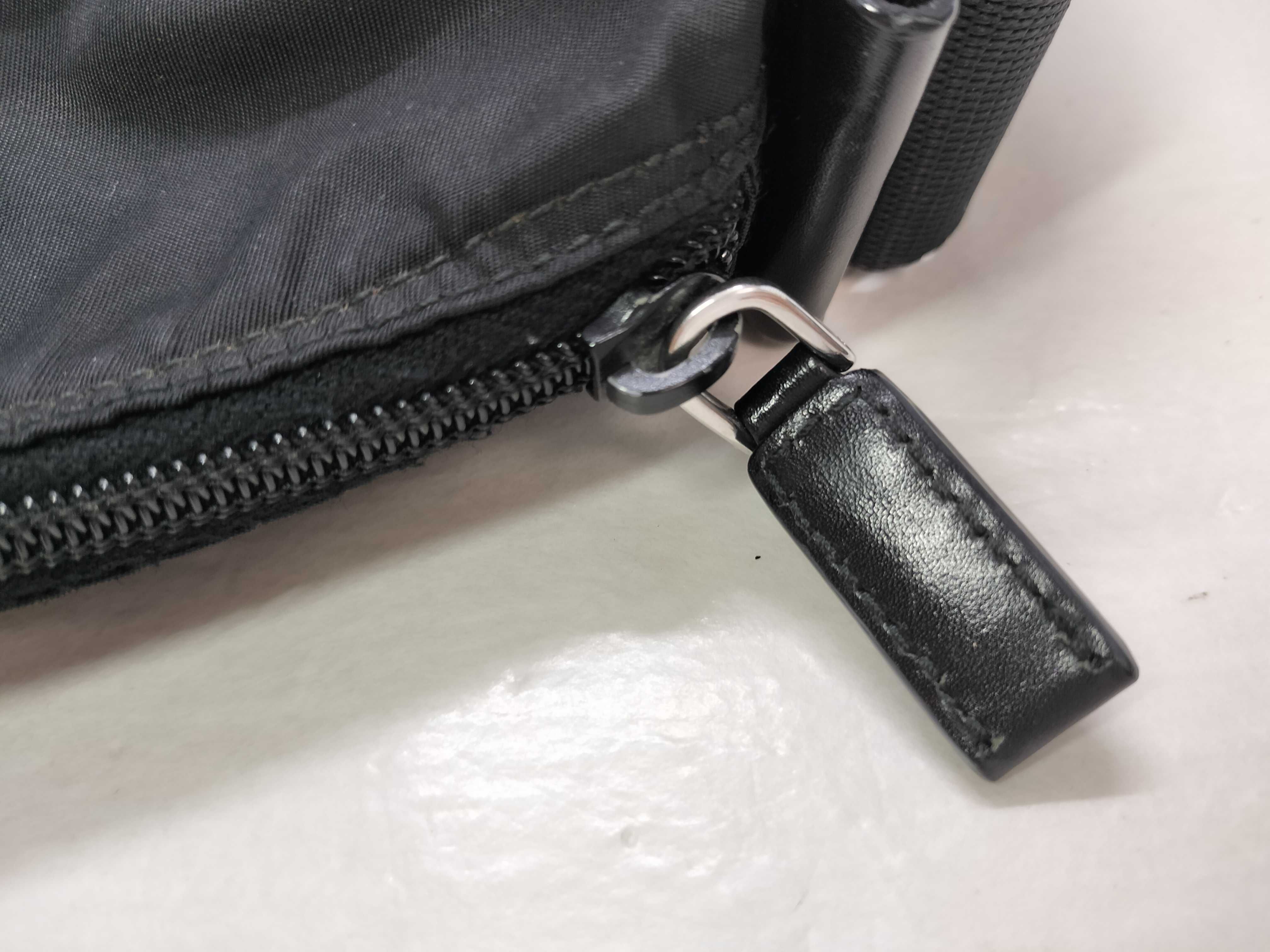 Nylon Shoulder Bag, Black, Triangle Logo — view 14