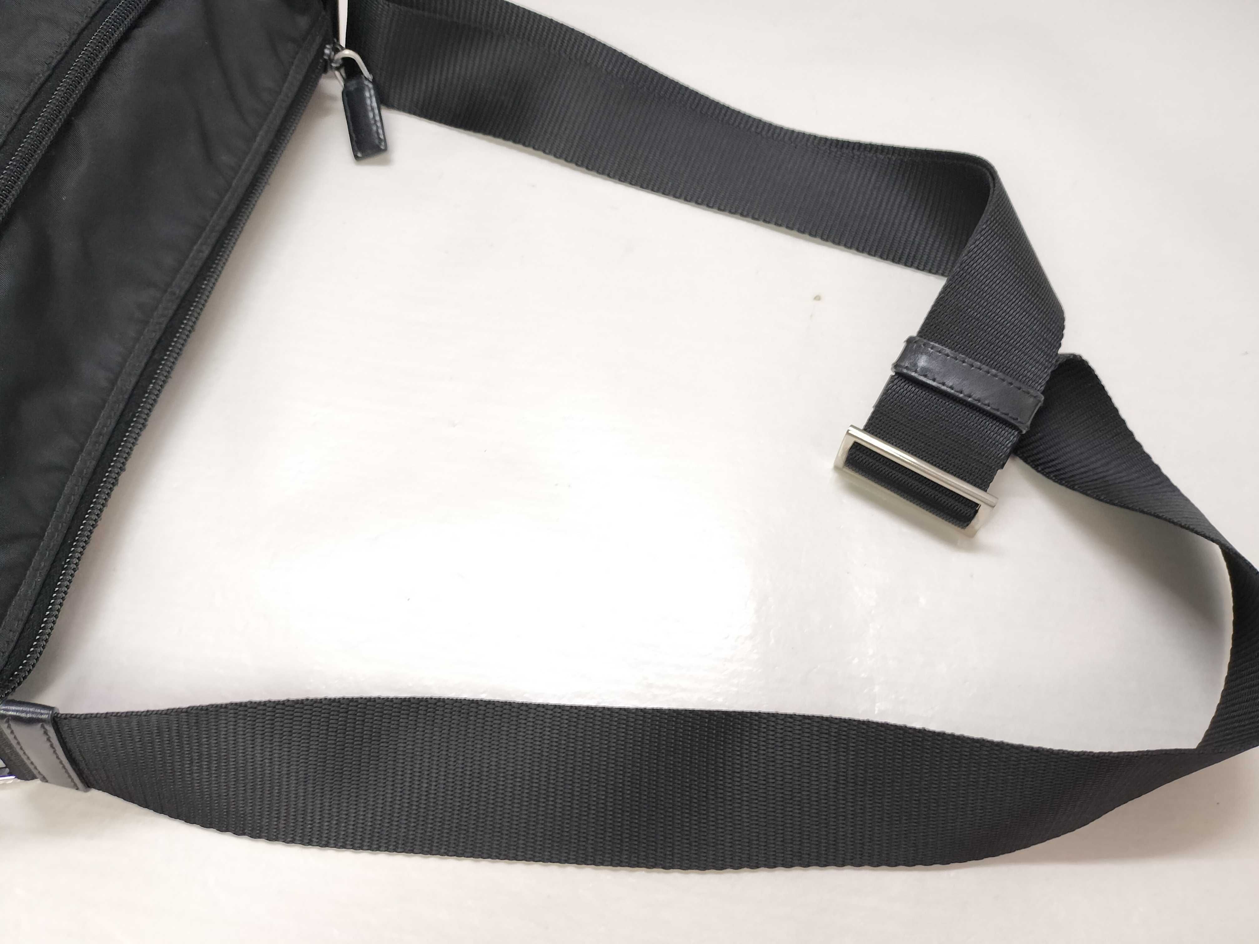 Nylon Shoulder Bag, Black, Triangle Logo — view 3