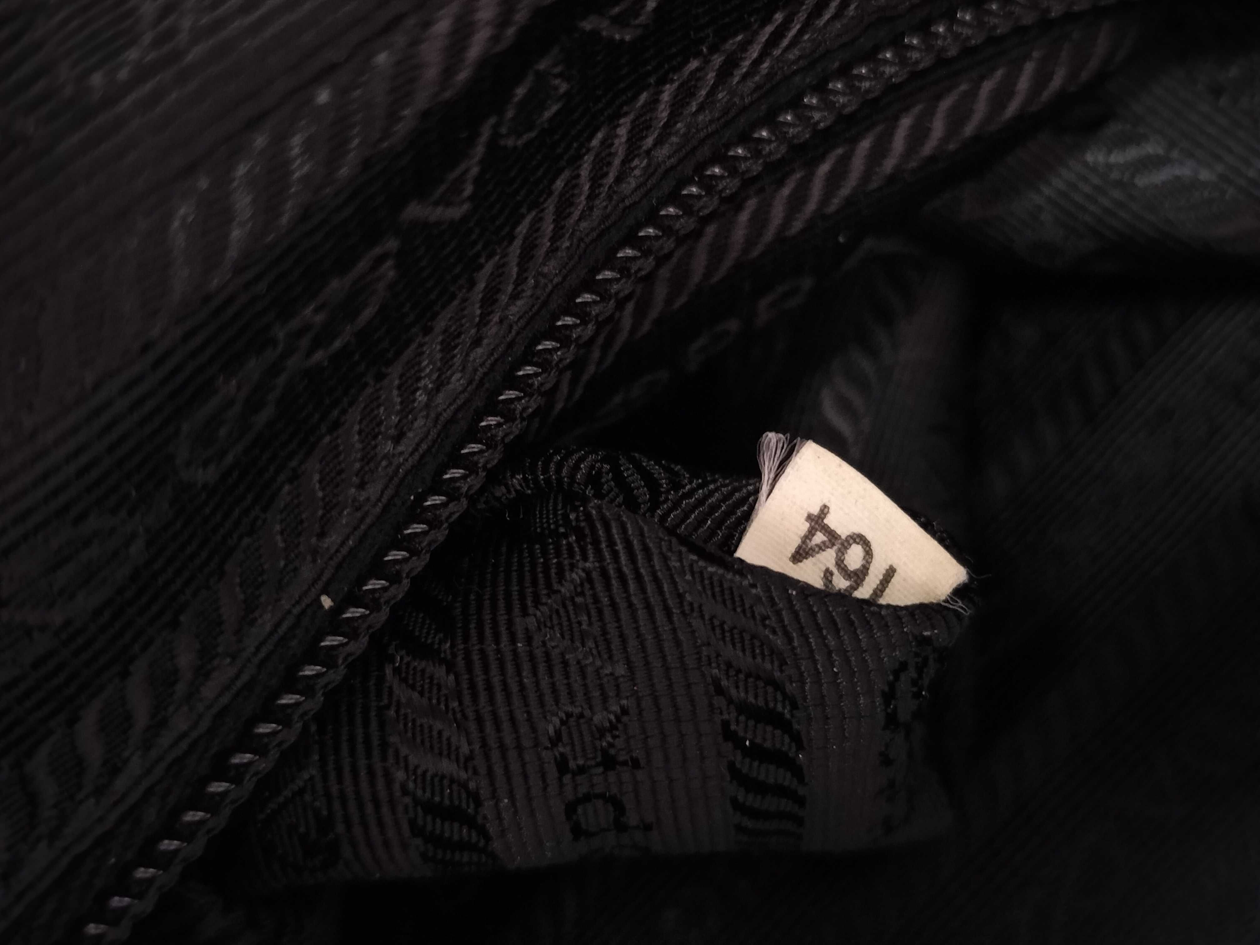 Nylon Shoulder Bag, Black, Triangle Logo — view 10