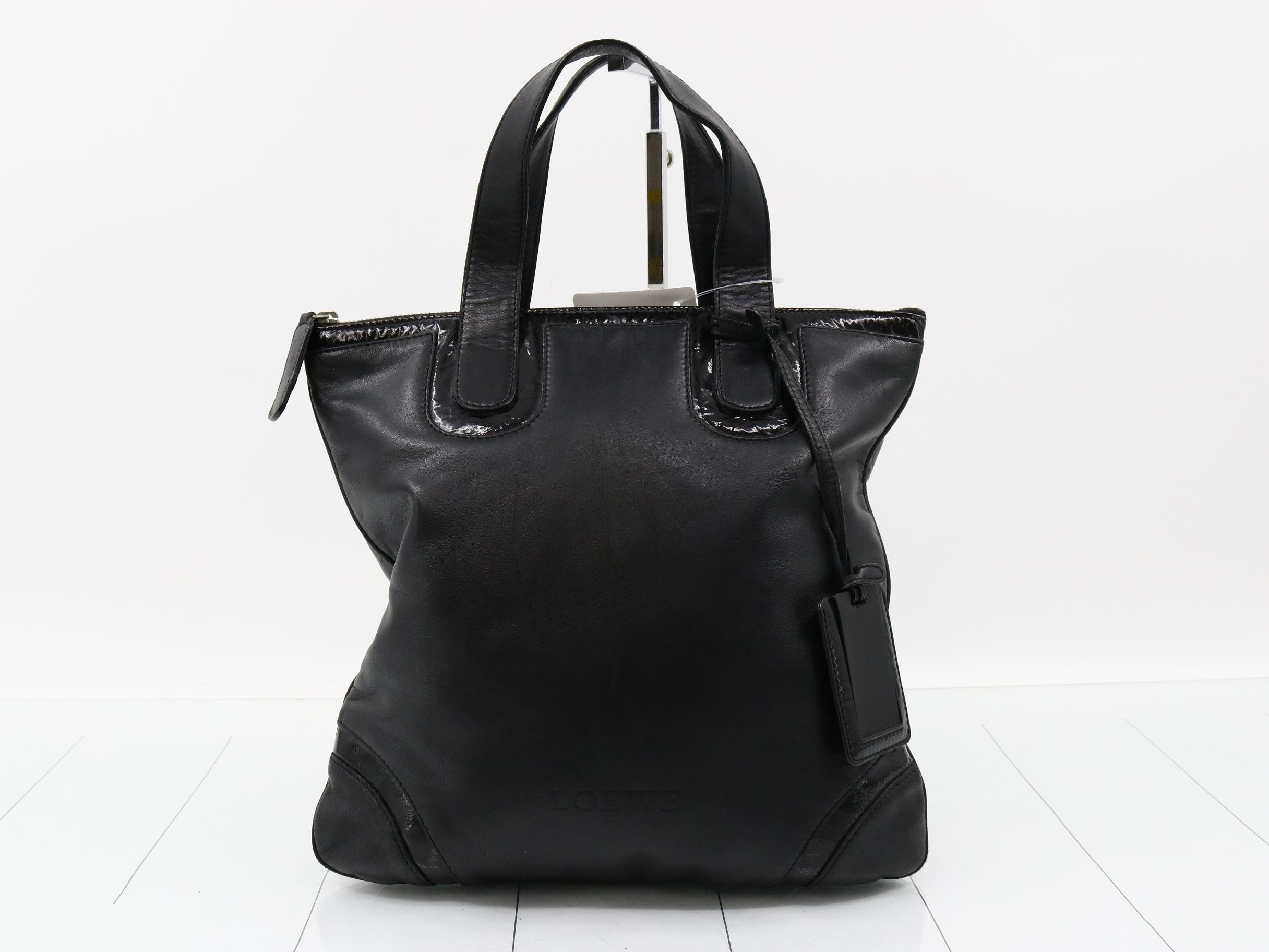 Logo Nappa leather tote bag with name tag