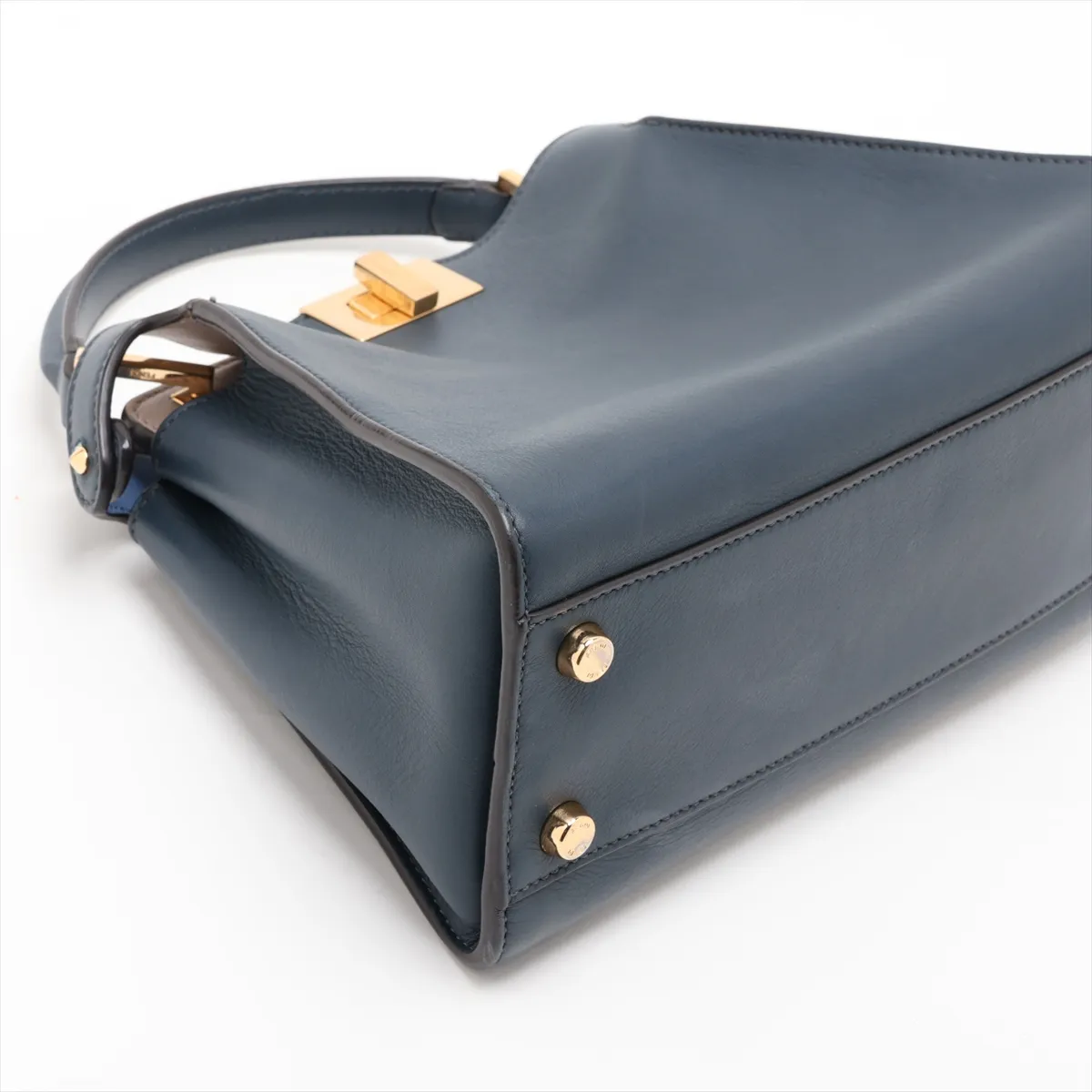 Peekaboo Essentially Leather 2-Way Handbag, Blue, 8BN302 — view 4