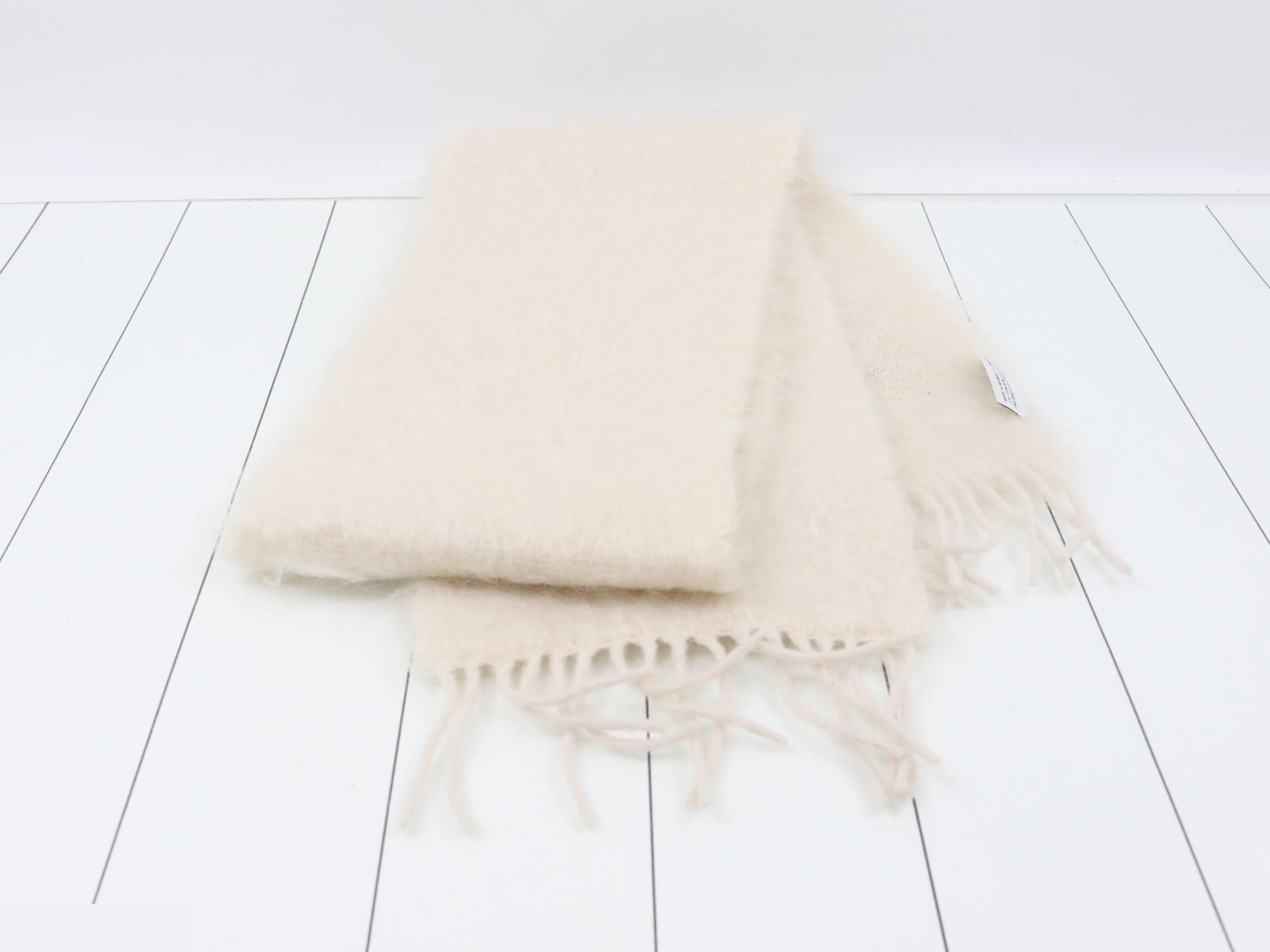 Beaded logo scarf, white — view 3