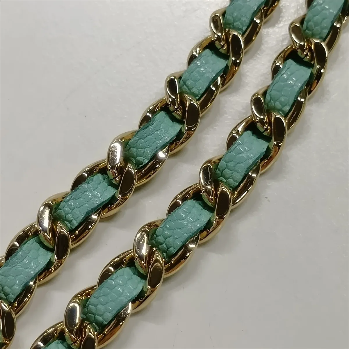 Matelassé Caviar Skin Chain Shoulder Bag, Blue with Gold Hardware, 27154573, Serial Number 27 — view 11