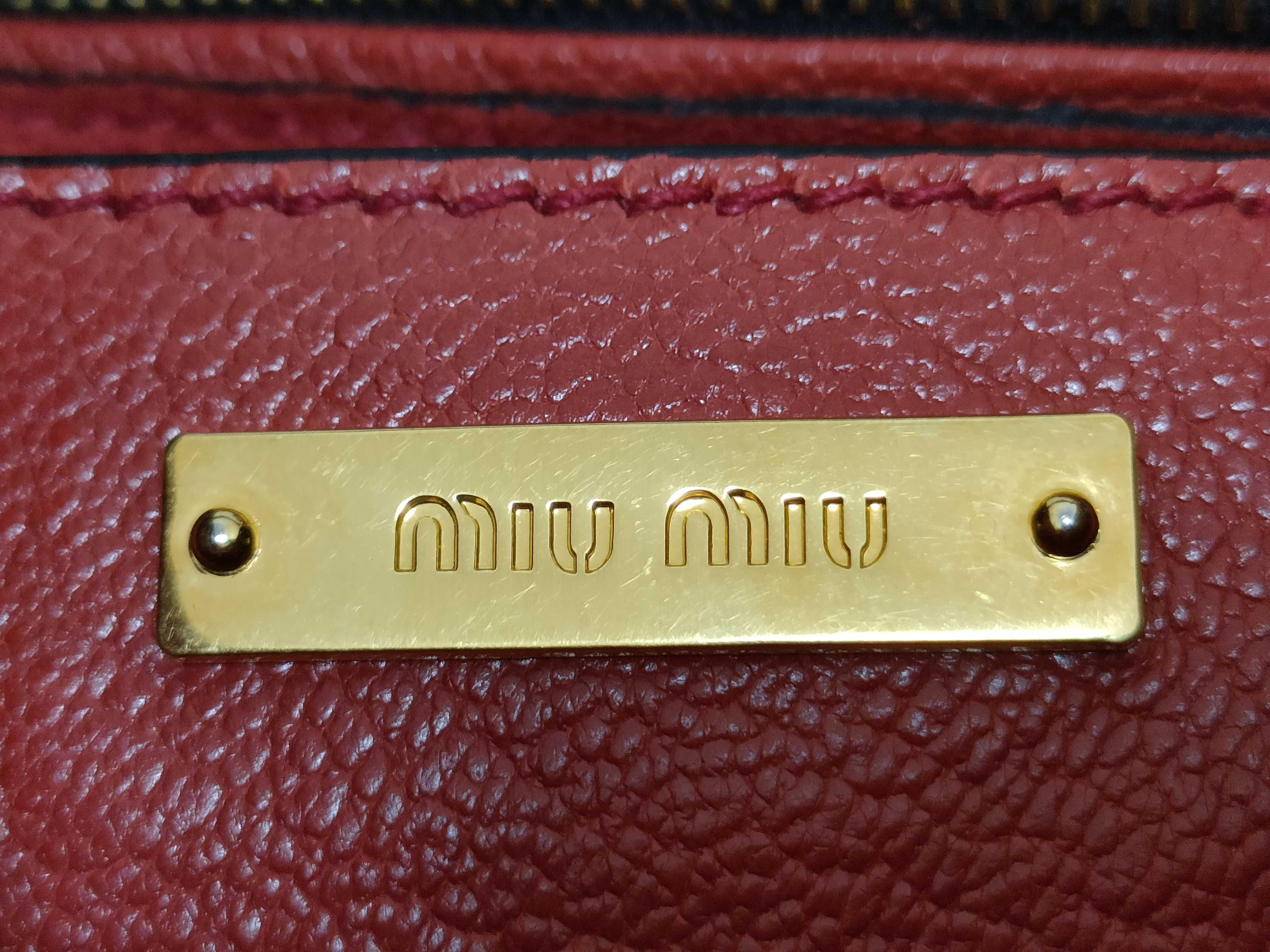 denim x leather handbag, red shoulder bag. — view 12