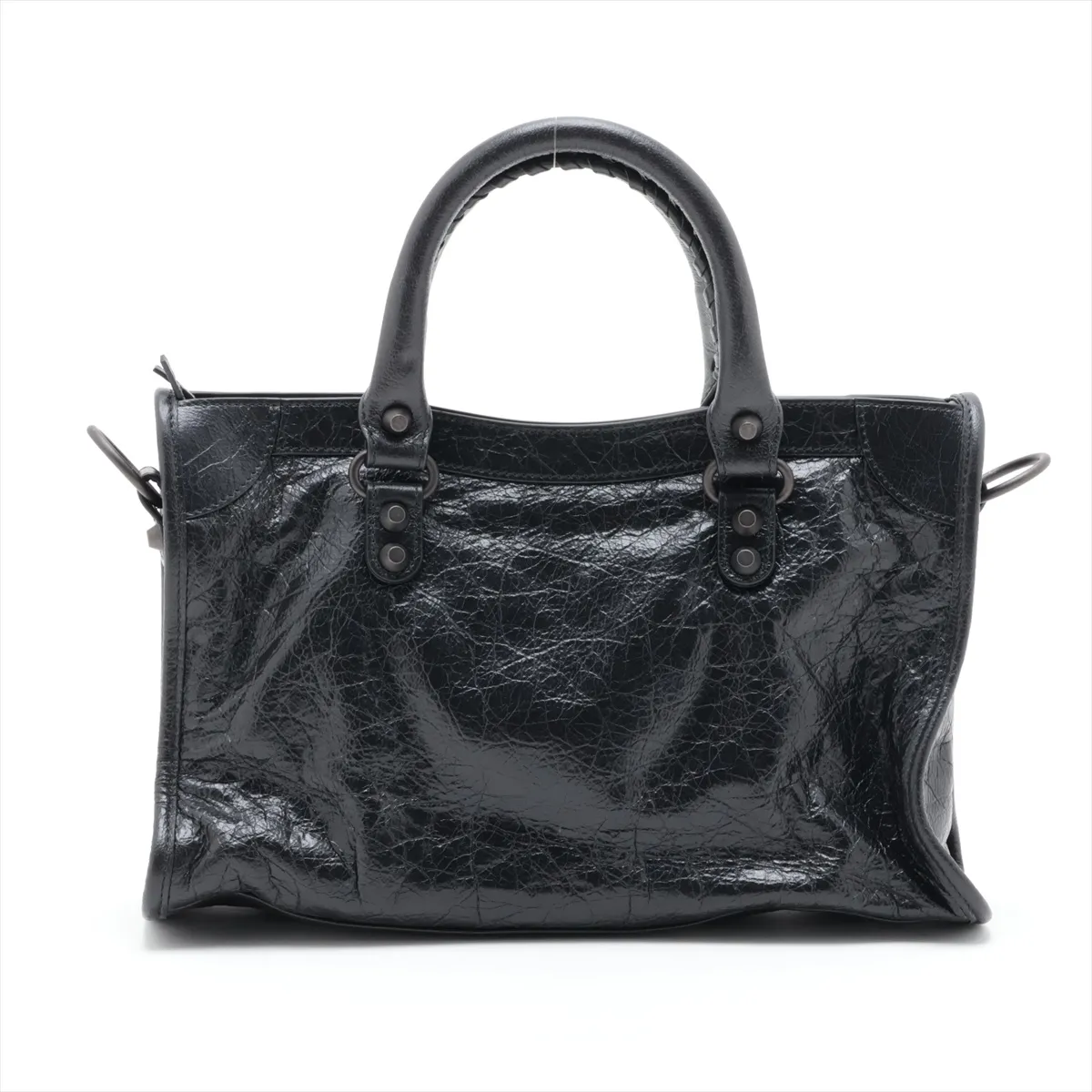 City Small 811442 Leather 2-Way Handbag, Black — view 2